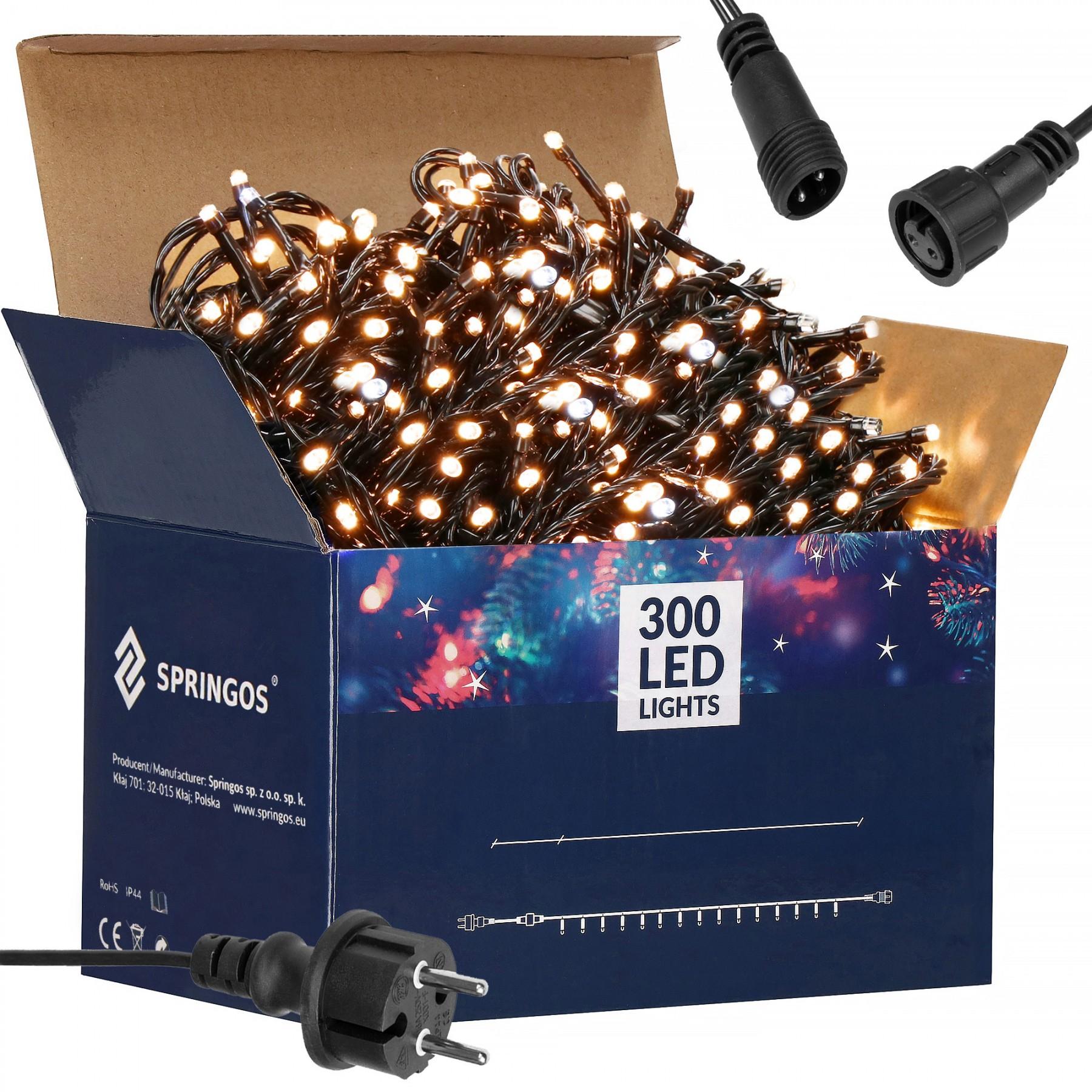 Гірлянда вулична (зовнішня) Springos 24 м 300 LED + Flash CL0328 Warm White