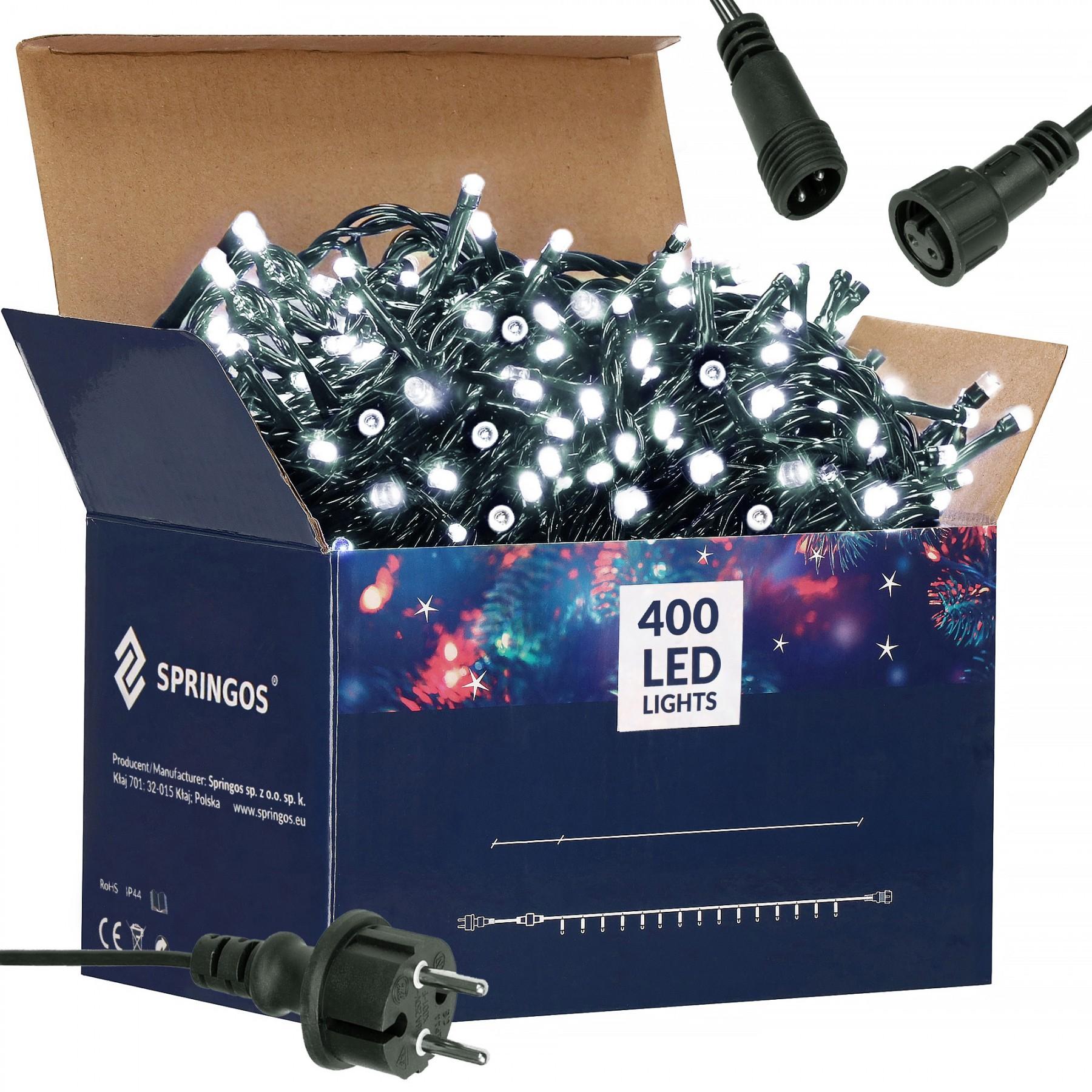 Гірлянда вулична (зовнішня) Springos 24 м 400 LED CL0401 Cold White