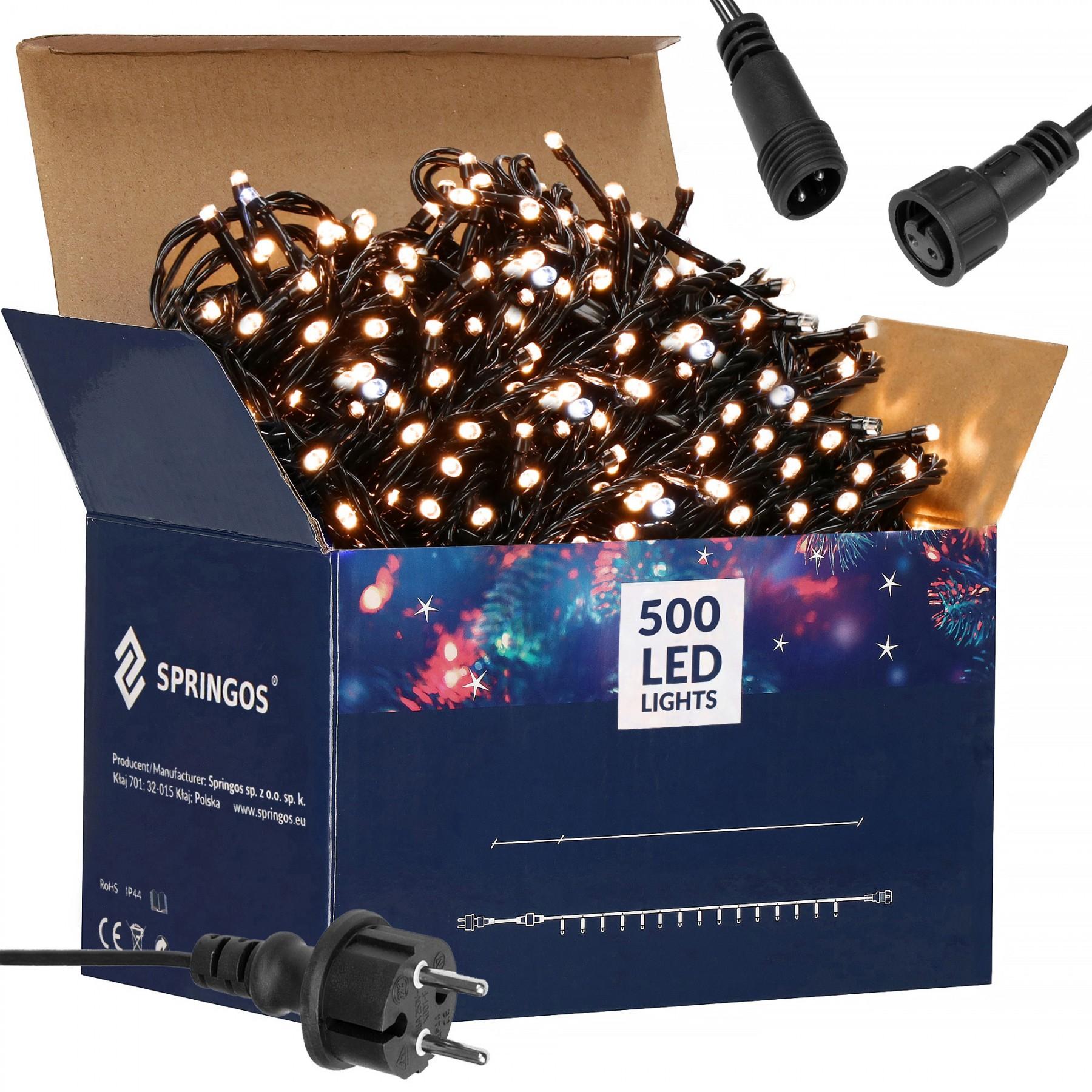 Гірлянда вулична (зовнішня) Springos 40 м 500 LED + Flash CL0528 Warm White