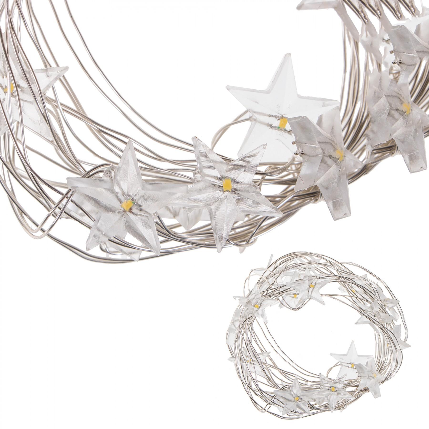 Гірлянда на батарейках Springos Stars Wire 1.9 м 20 LED CL0070 Warm White