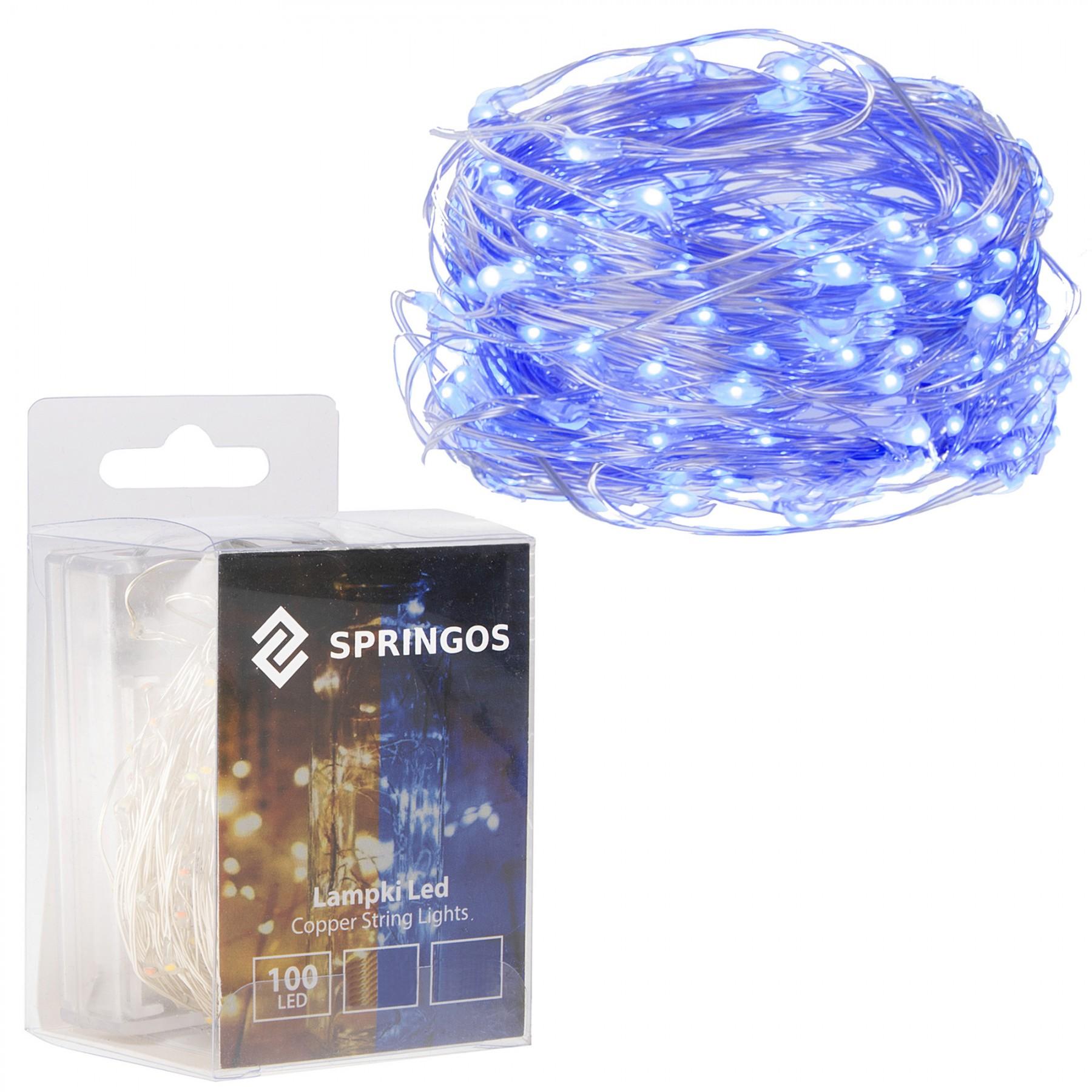 Гірлянда на батареях Springos 9.9 м 100 LED CL0020 Blue