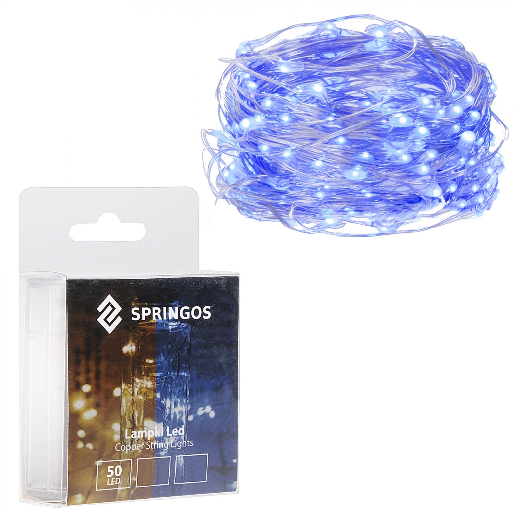 Гірлянда на батареях Springos 4.9 м 50 LED CL0016 Blue
