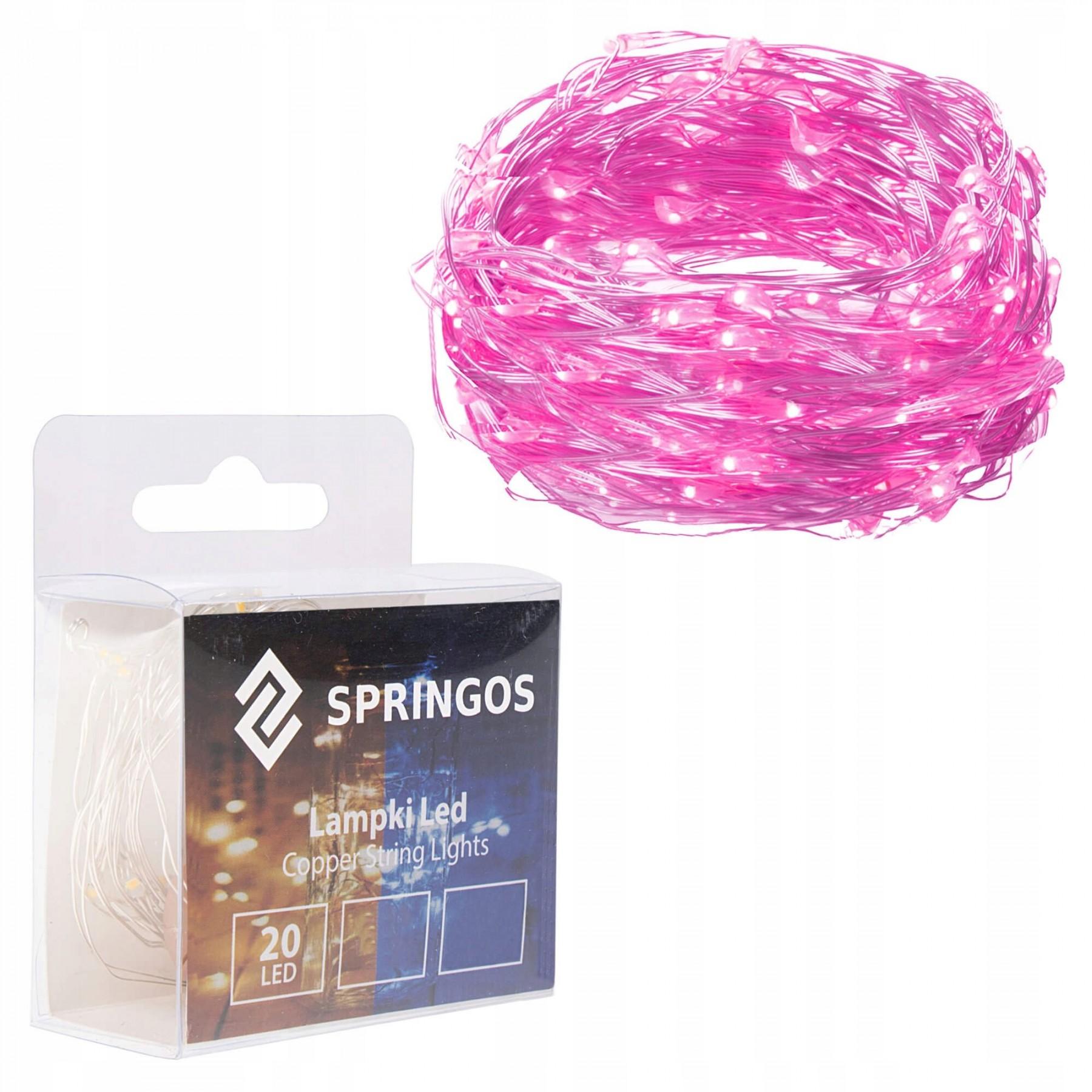 Гірлянда на батареях Springos 1.9 м 20 LED CL0009 Pink
