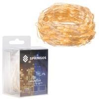 Гірлянда на батареях Springos 9.9 м 100 LED CL0018 Warm White