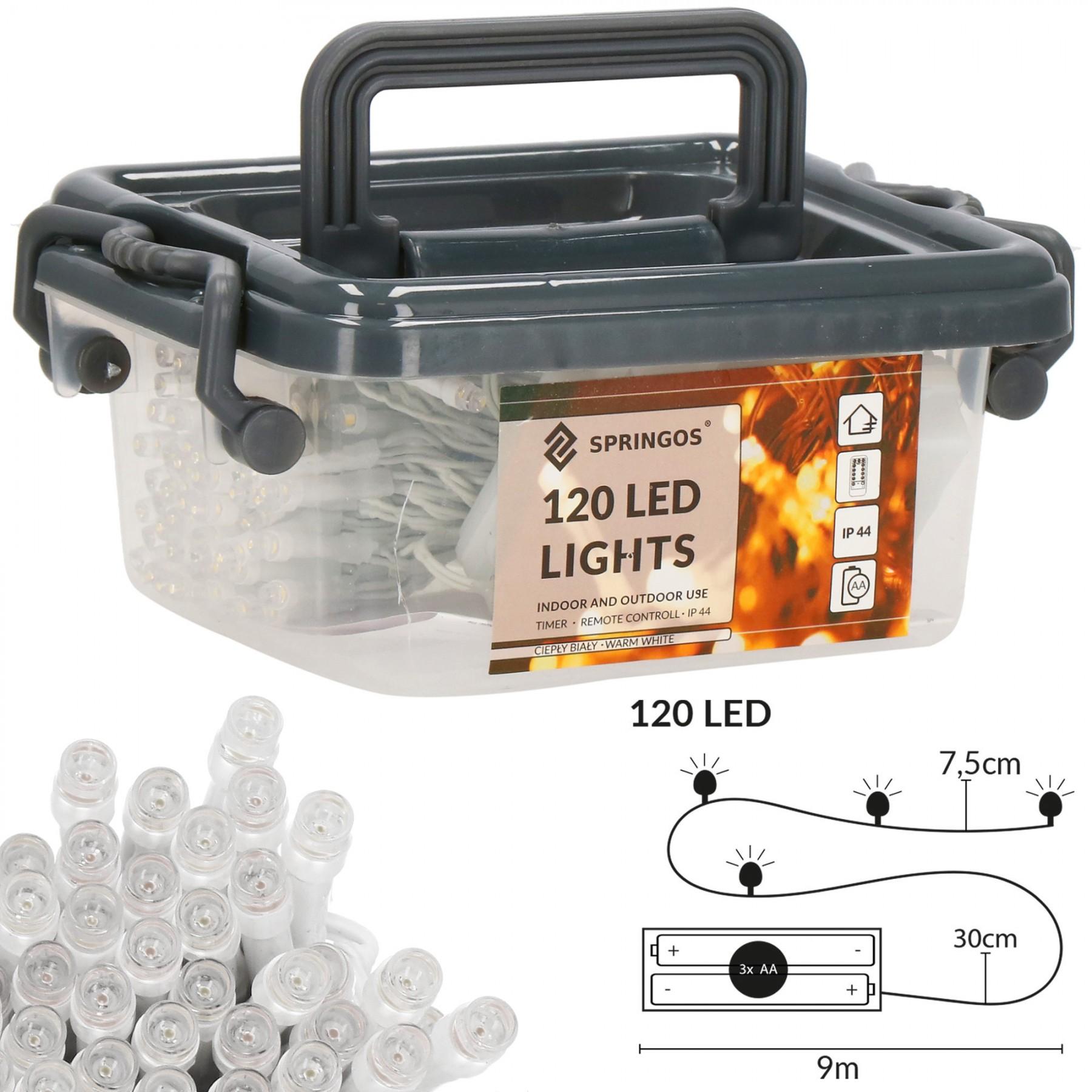 Гірлянда на батареях Springos 9 м 120 LED CL0171 Warm White