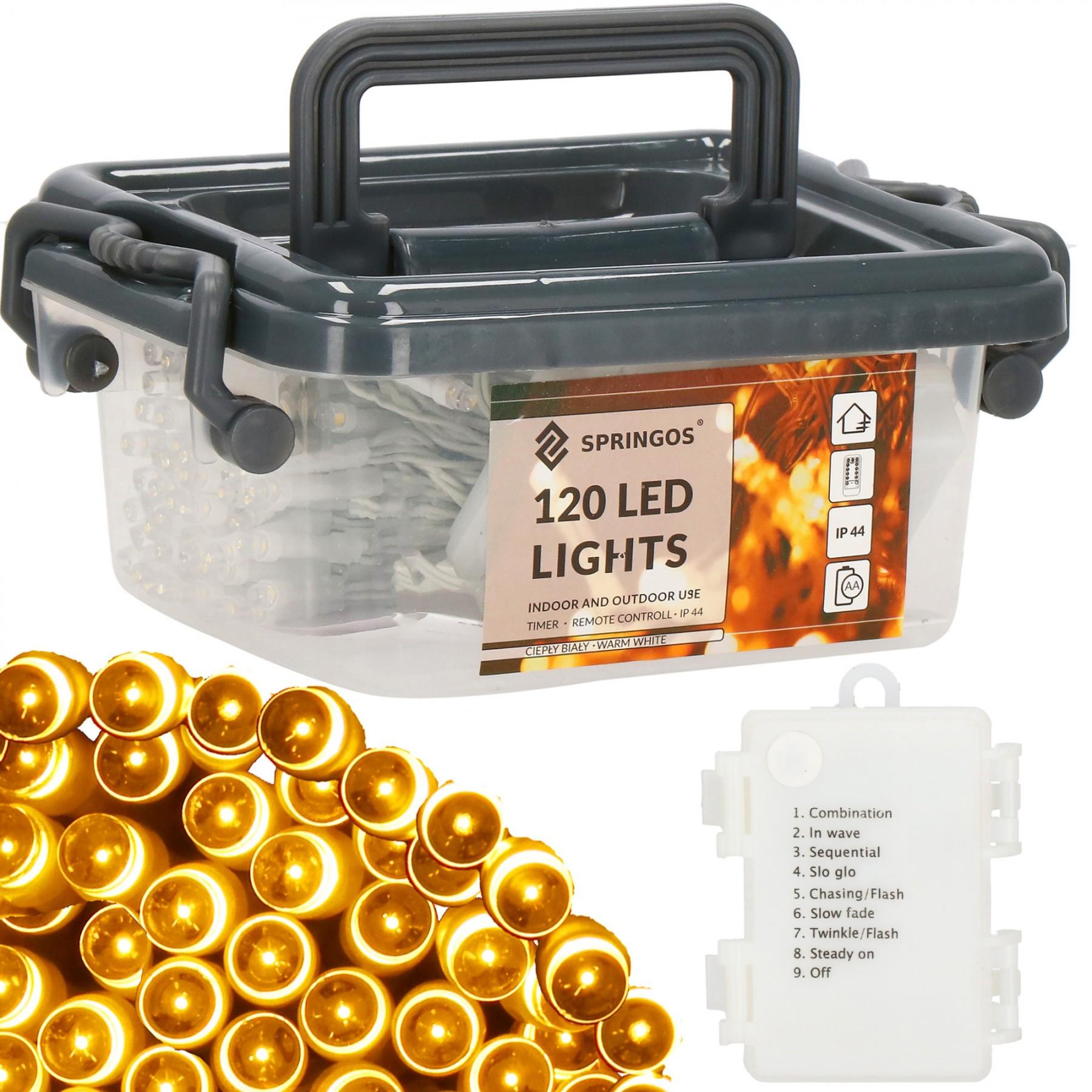 Гірлянда на батареях Springos 9 м 120 LED CL0171 Warm White