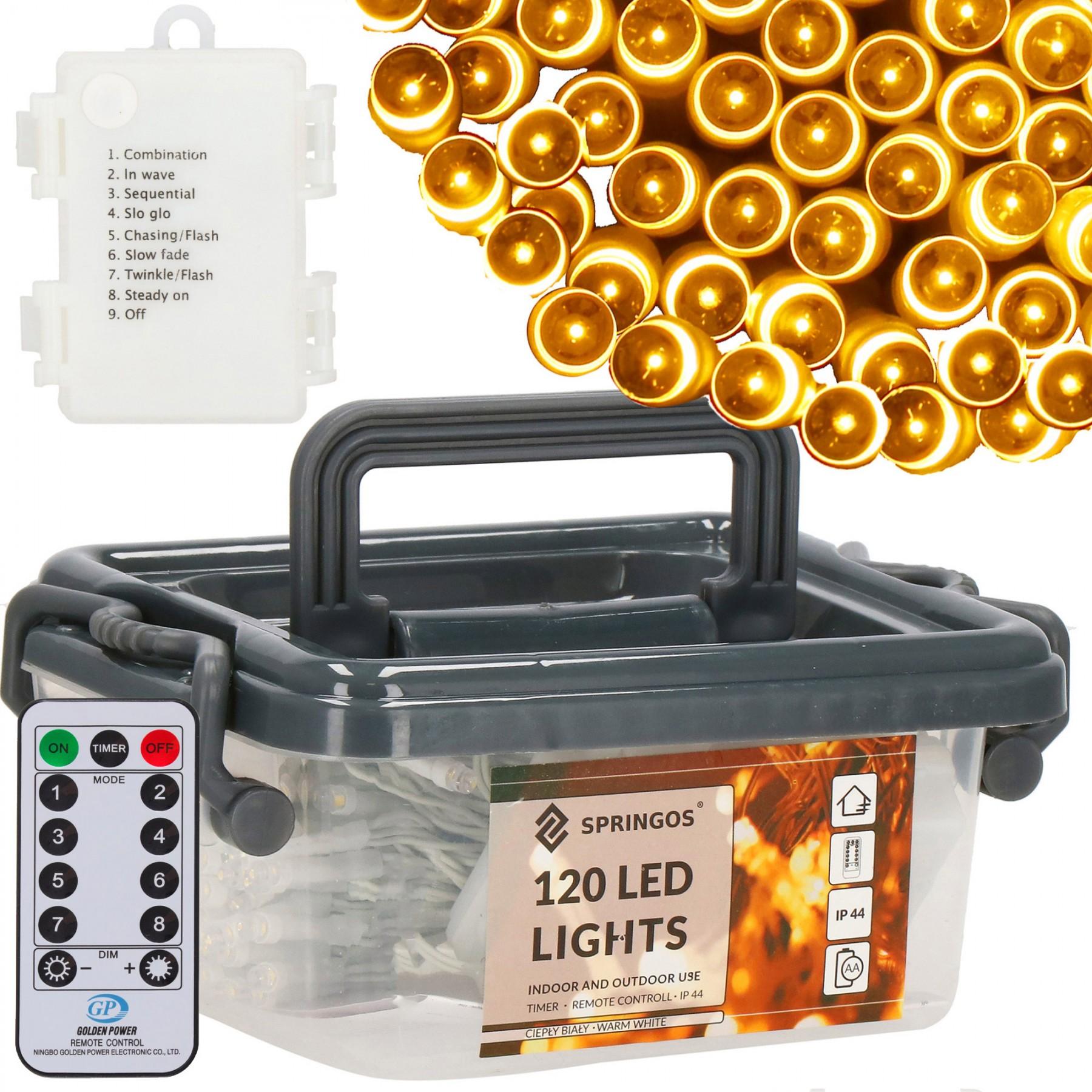 Гірлянда на батареях Springos 9 м 120 LED CL0171 Warm White