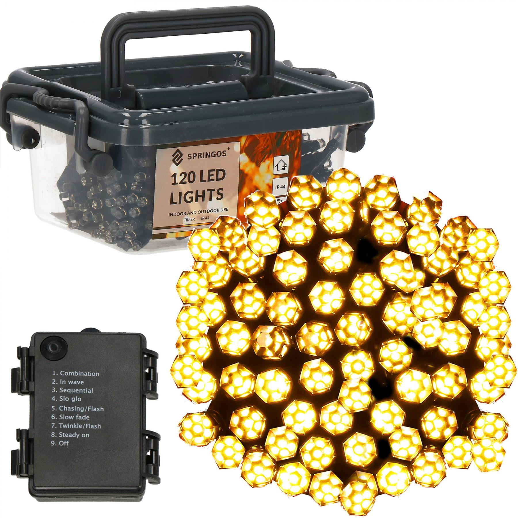 Гірлянда на батареях Springos 9 м 120 LED CL0174 Warm White