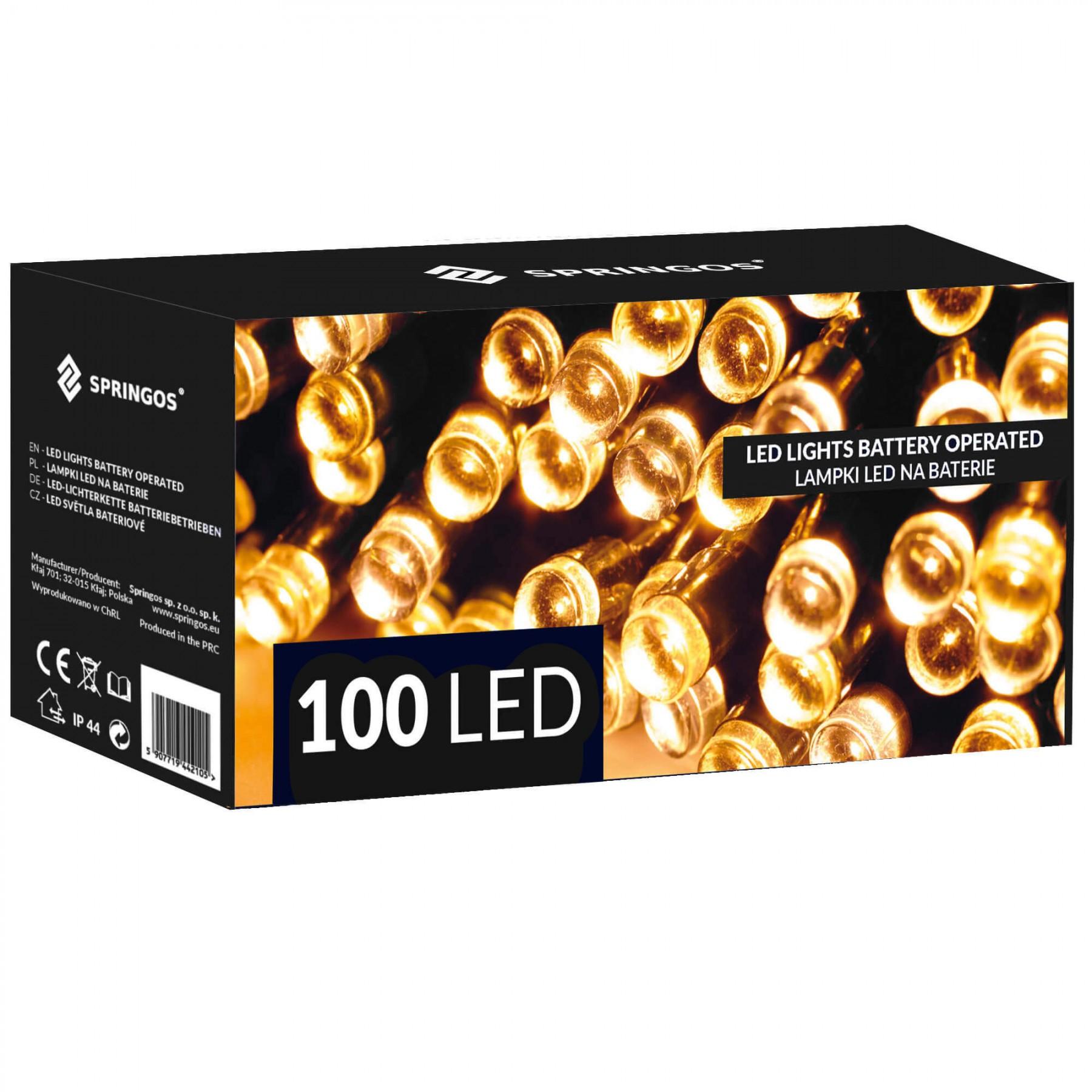 Гірлянда на батарейках Springos 10 м 100 LED CL4030 Warm White