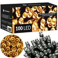 Гірлянда на батарейках Springos 10 м 100 LED CL4030 Warm White