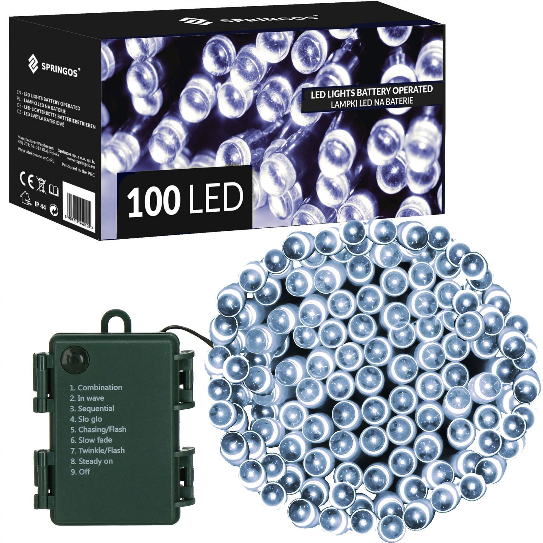 Гірлянда на батарейках Springos 10 м 100 LED CL4031 Cold White