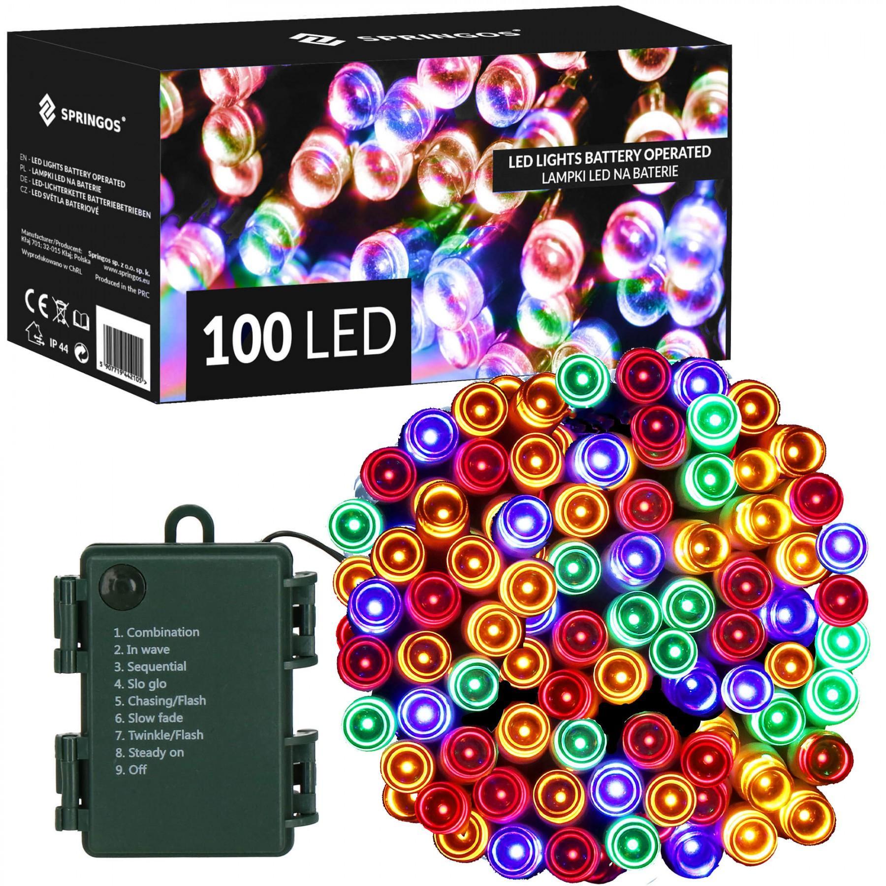 Гірлянда на батарейках Springos 10 м 100 LED CL4032 Mix