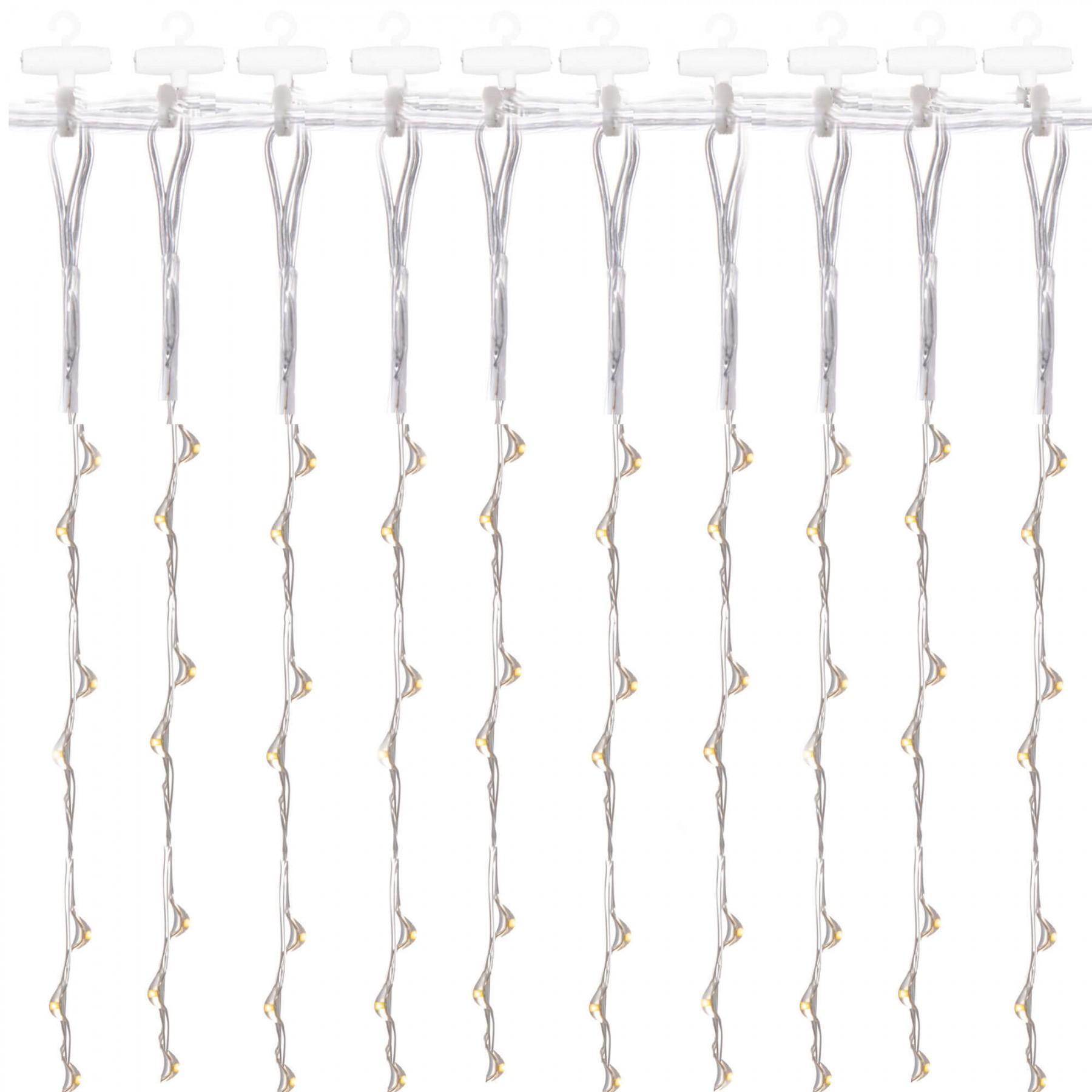 Гірлянда водоспад (штора) Springos 2 x 2 м 200 LED Pilot USB CL4020 Warm White