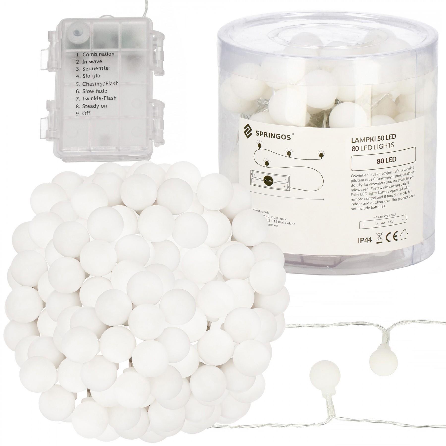 Гірлянда у вигляді лампочок на батарейках Springos 11.2 м 80 LED Pilot CL0178 Warm White