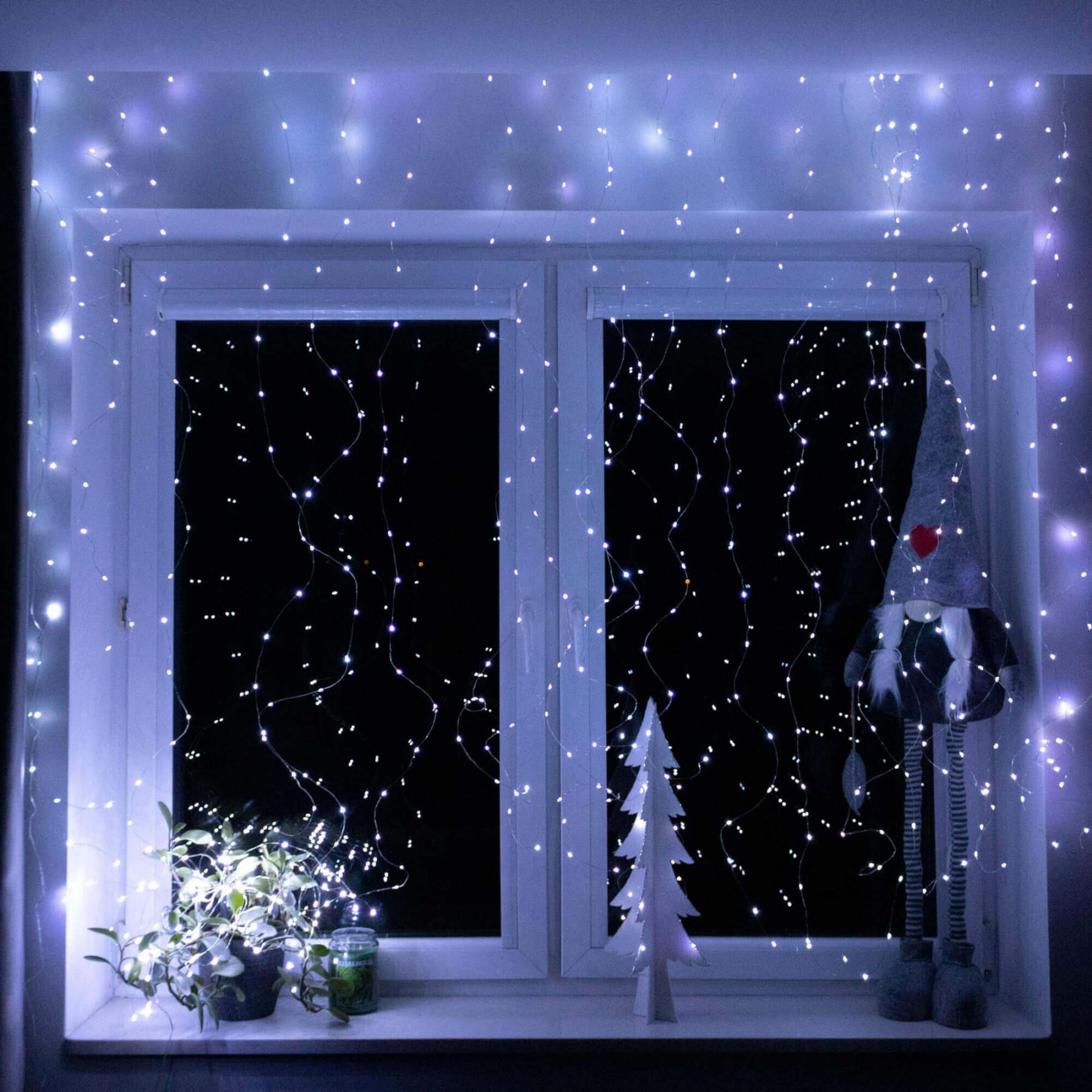 Гірлянда водоспад (штора) Springos 2 x 2 м 200 LED Pilot USB CL4021 Cold White