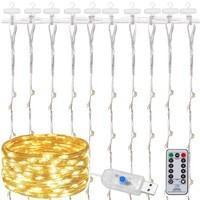 Гірлянда водоспад (штора) Springos 3 x 3 м 300 LED Pilot USB CL4022 Warm White