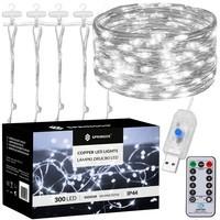 Гірлянда водоспад (штора) Springos 3 x 3 м 300 LED Pilot USB CL4023 Cold White