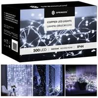Гірлянда водоспад (штора) Springos 3 x 3 м 300 LED Pilot USB CL4023 Cold White