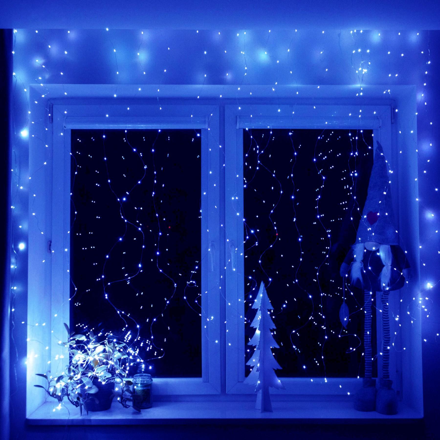 Гірлянда водоспад (штора) Springos 3 x 3 м 300 LED Pilot USB CL4024 Blue