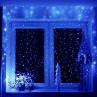 Гірлянда водоспад (штора) Springos 3 x 3 м 300 LED Pilot USB CL4024 Blue