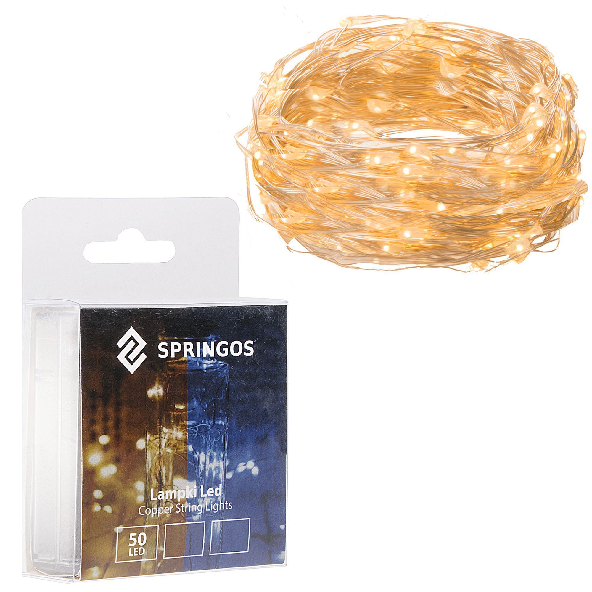Гірлянда на батарейках Springos 4.9 м 50 LED CL0014 Warm White