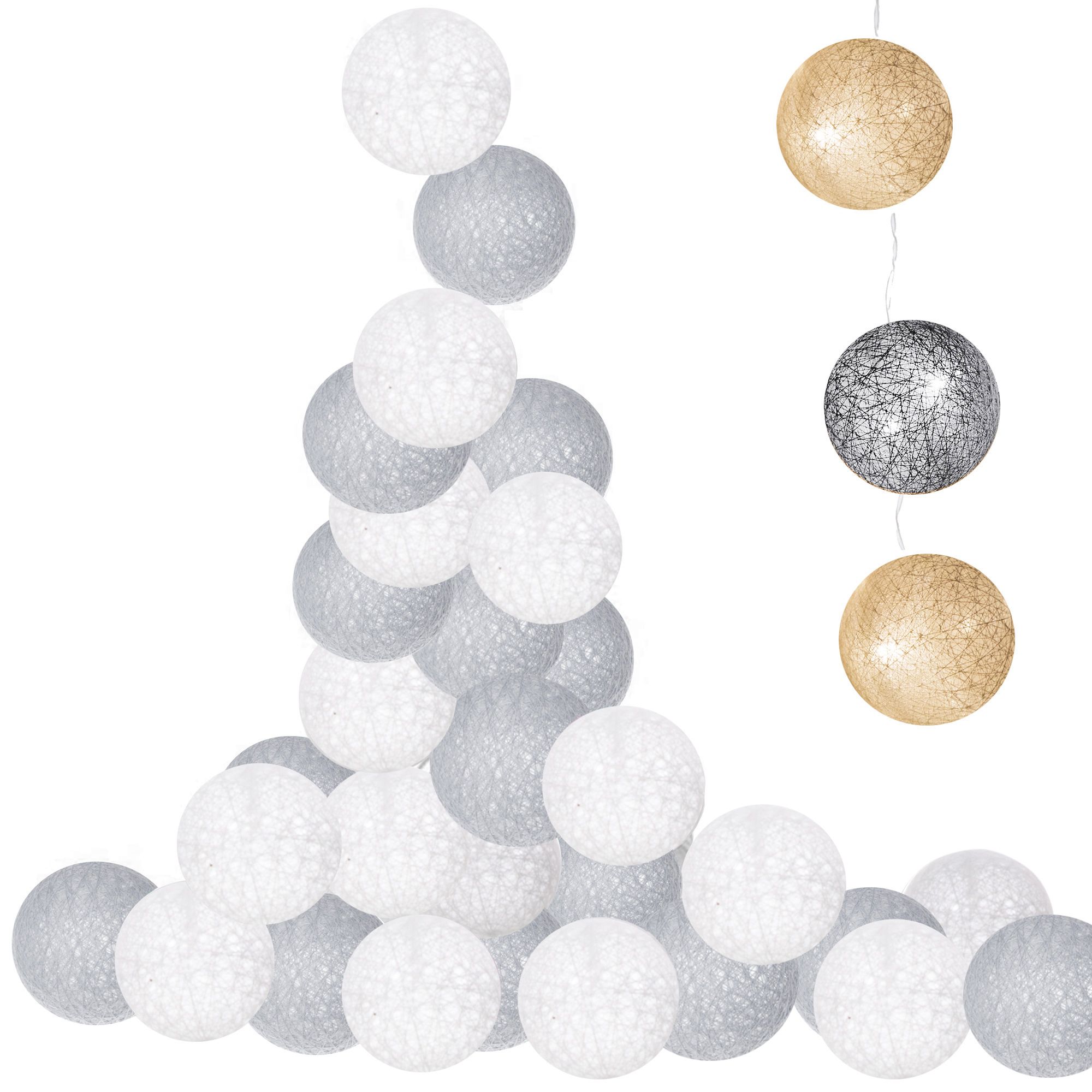 Гірлянда на батарейках Springos Cotton Balls 6 м 30 LED CL0053 Warm White