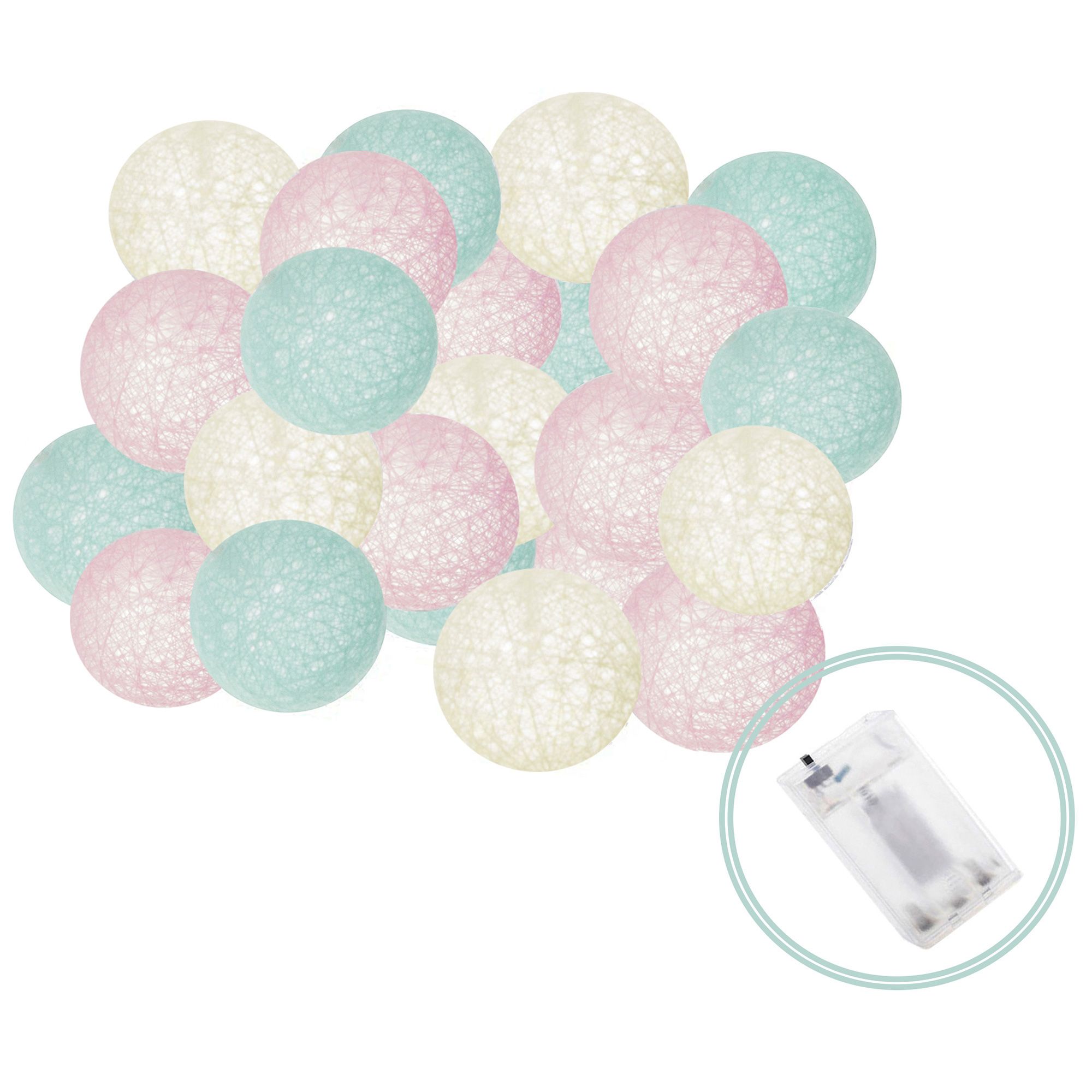 Гірлянда на батарейках Springos Cotton Balls 6 м 30 LED CL0054 Warm White
