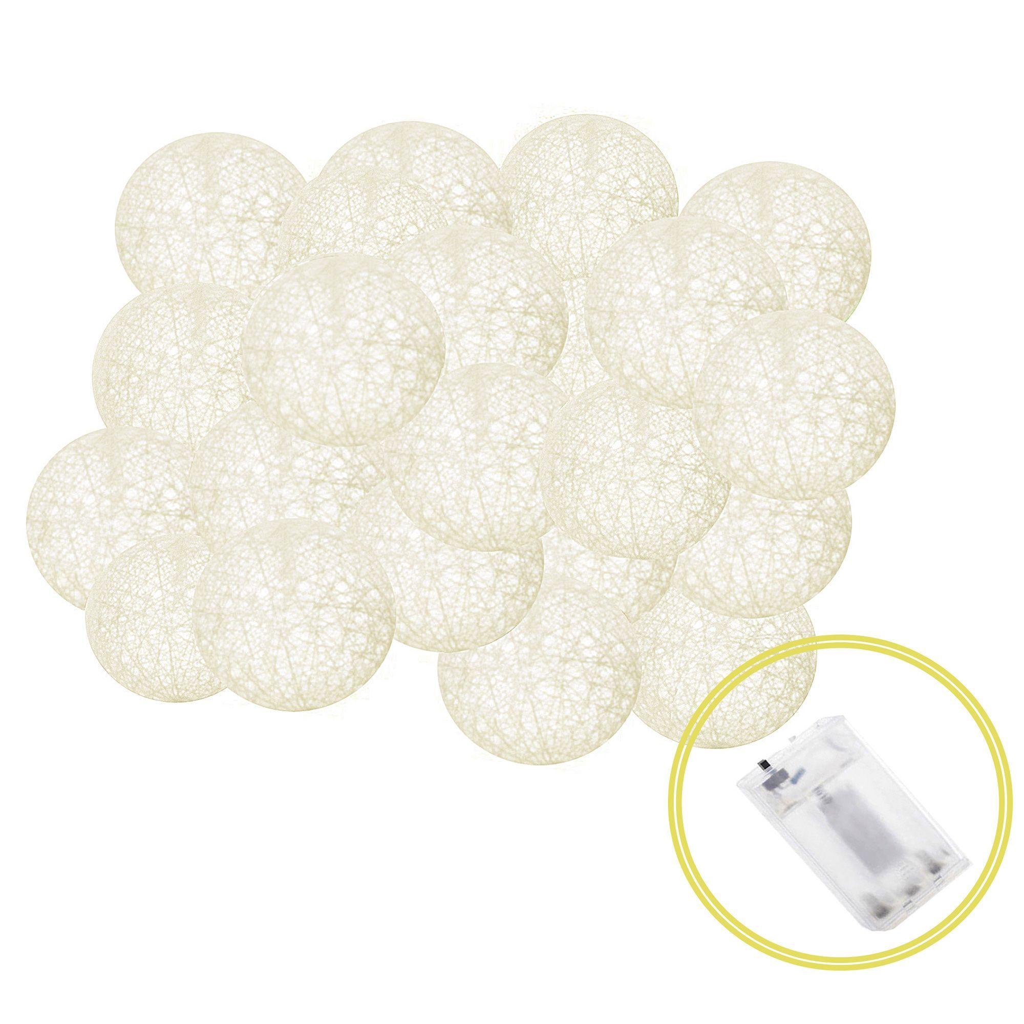 Гірлянда на батарейках Springos Cotton Balls 6 м 30 LED CL0055 Warm White