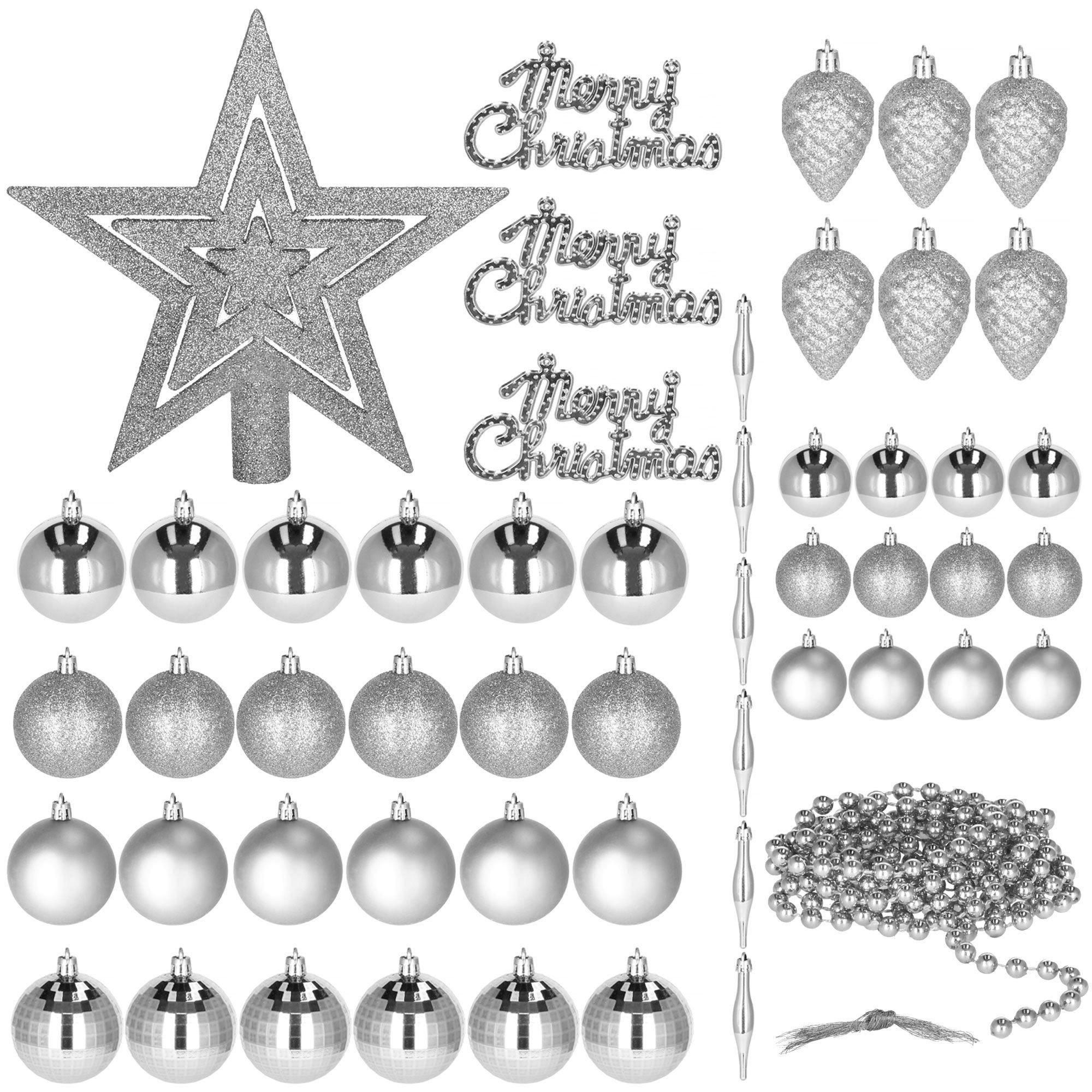 Набір ялинкових іграшок Springos d=4-6 см, h=6-20 см 51 шт CA0125