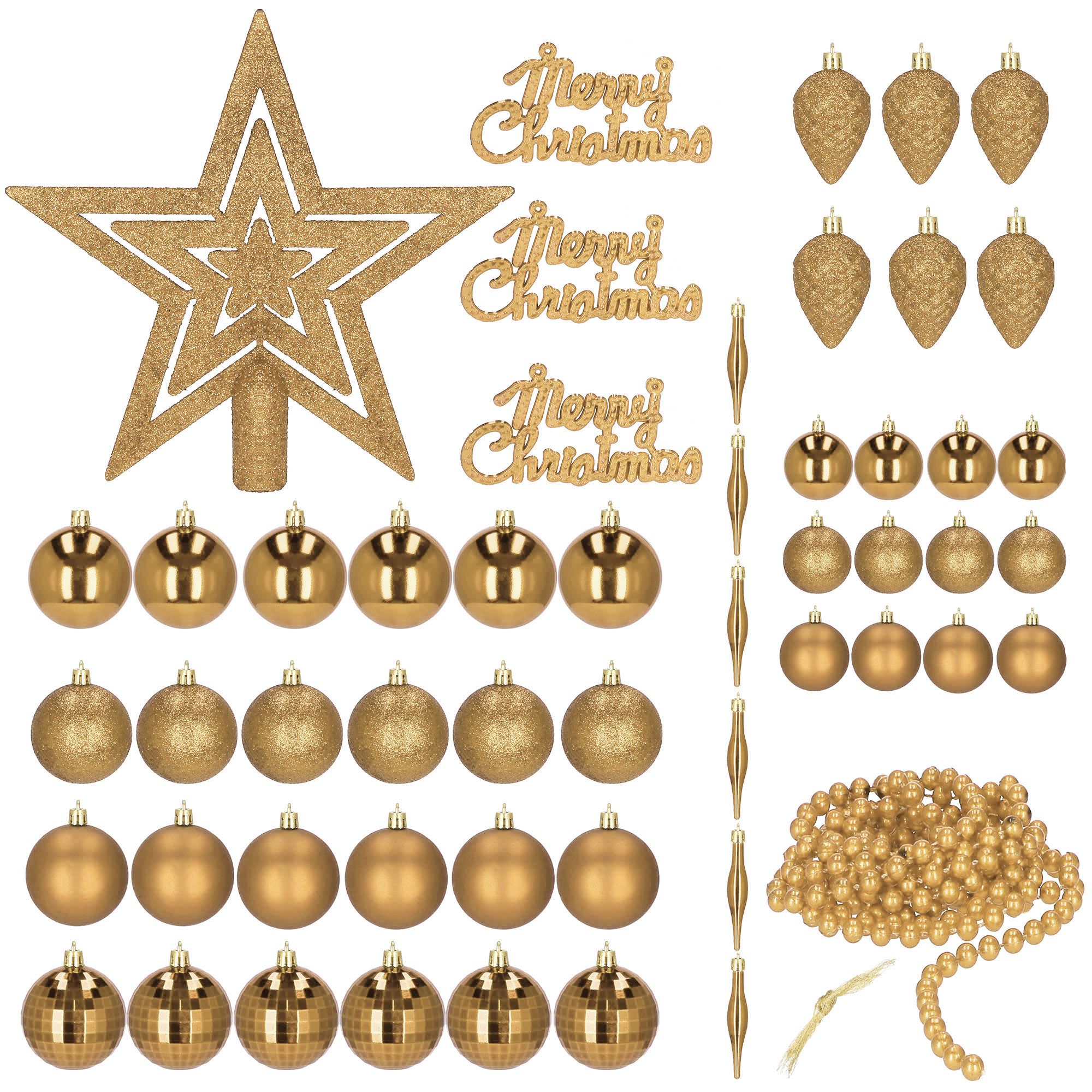 Набір ялинкових іграшок Springos d=4-6 см, h=6-20 см 51 шт CA0128