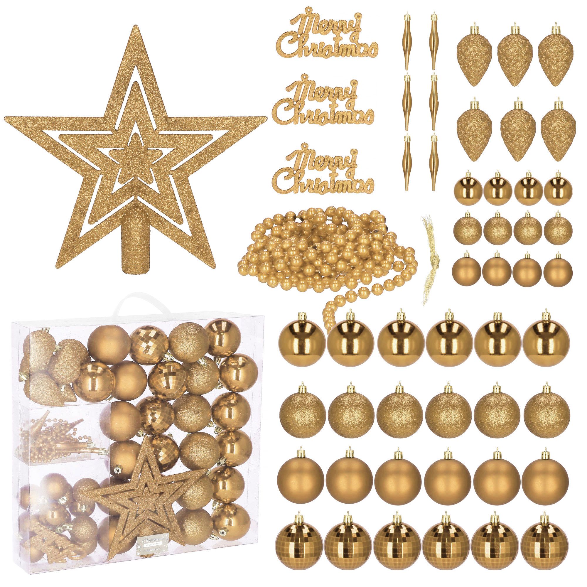 Набір ялинкових іграшок Springos d=4-6 см, h=6-20 см 51 шт CA0128