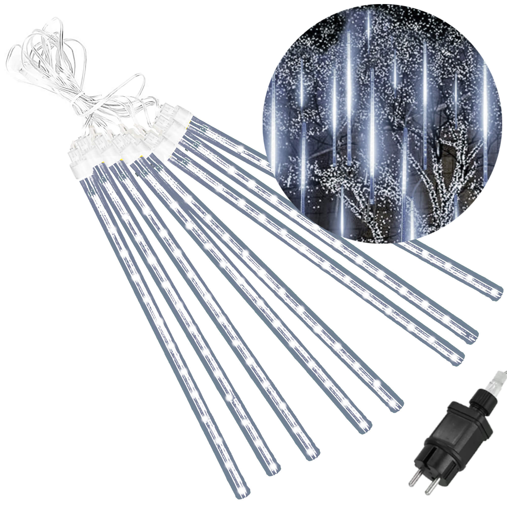 Гірлянда метеоритний дощ Springos 3 м 144 LED CL1213 Cold White