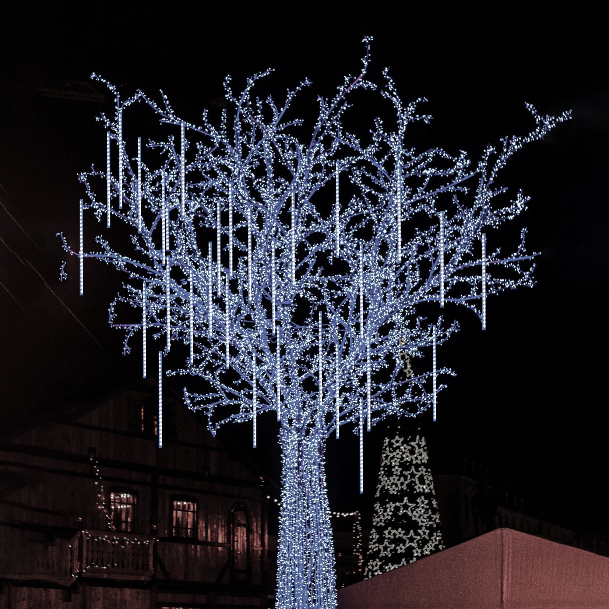 Гірлянда метеоритний дощ Springos 3 м 144 LED CL1213 Cold White