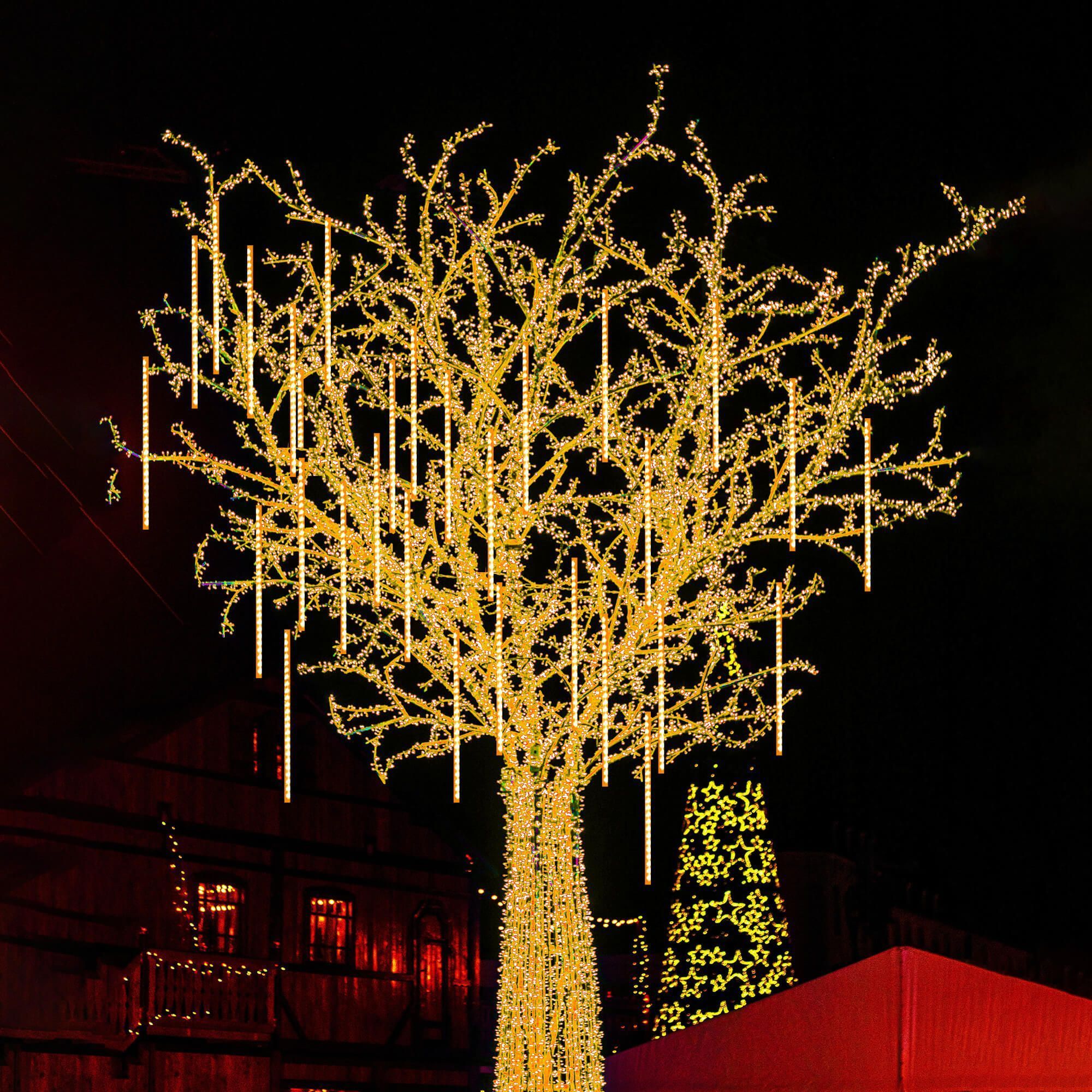 Гірлянда метеоритний дощ Springos 3 м 144 LED CL1214 Warm White