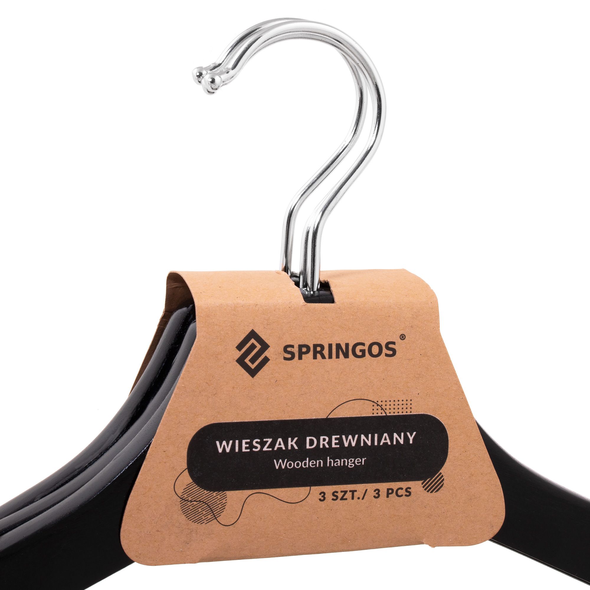 Набір дерев'яних плечиків (вішаків) для одягу 3 шт Springos HG0003