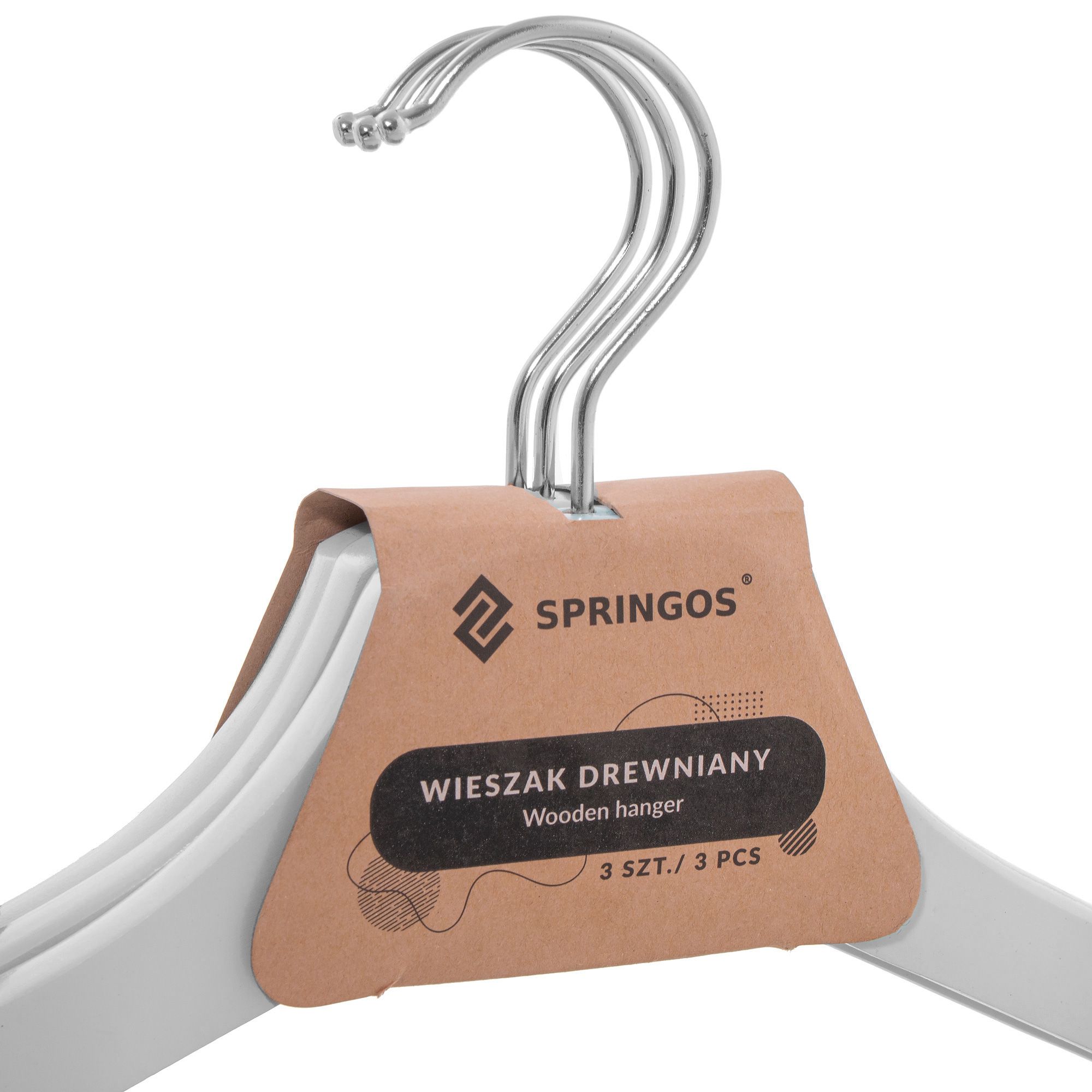 Набір дерев'яних плечиків (вішаків) для одягу 3 шт Springos HG0004
