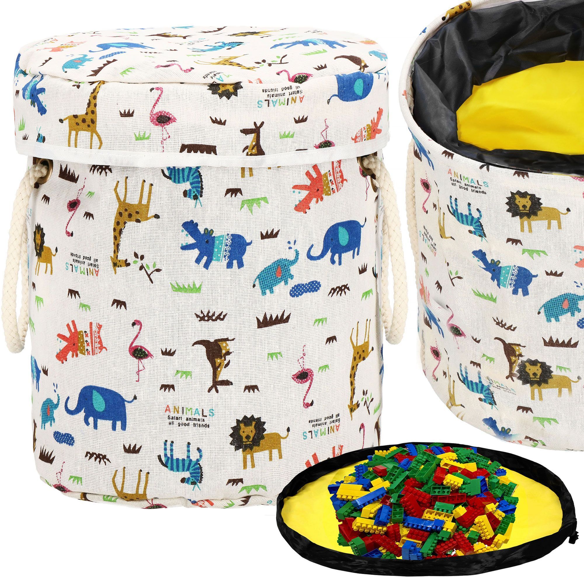 Кошик для зберігання з килимком Springos 21 л текстильний для іграшок та аксесуарів HA0133