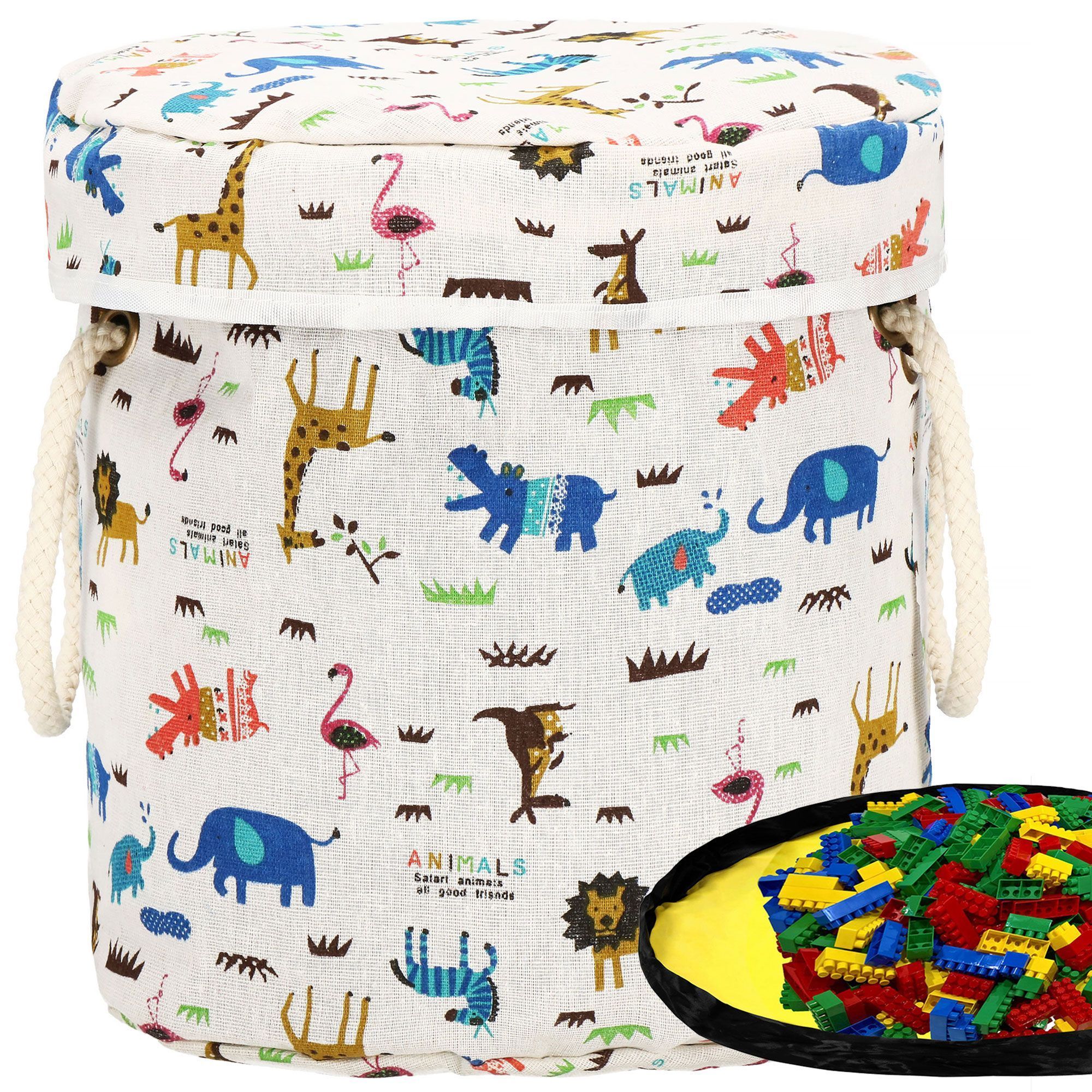 Кошик для зберігання з килимком Springos 21 л текстильний для іграшок та аксесуарів HA0133