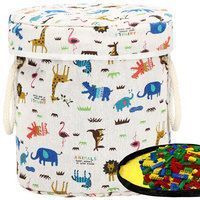 Кошик для зберігання з килимком Springos 21 л текстильний для іграшок та аксесуарів HA0133