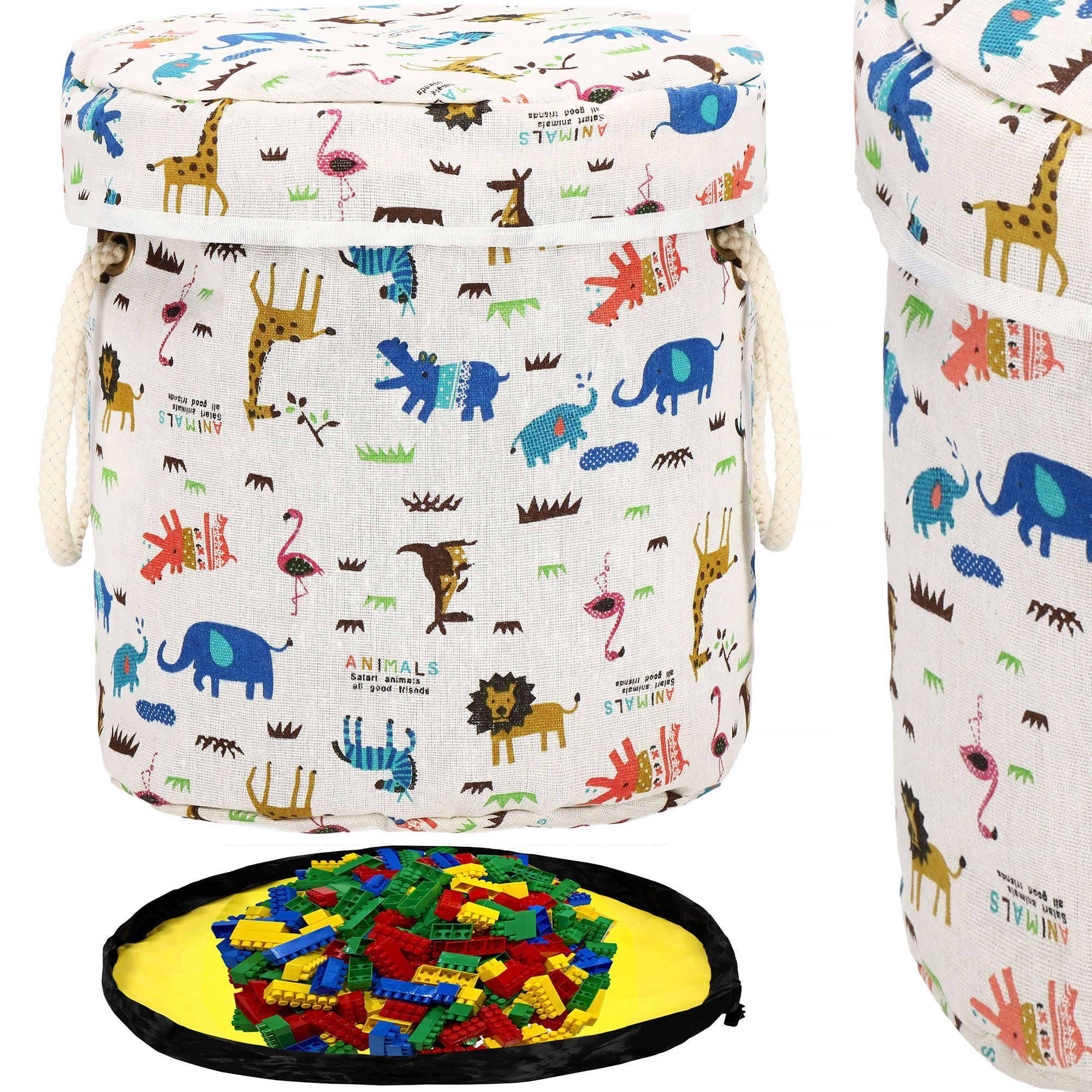 Кошик для зберігання з килимком Springos 21 л текстильний для іграшок та аксесуарів HA0133