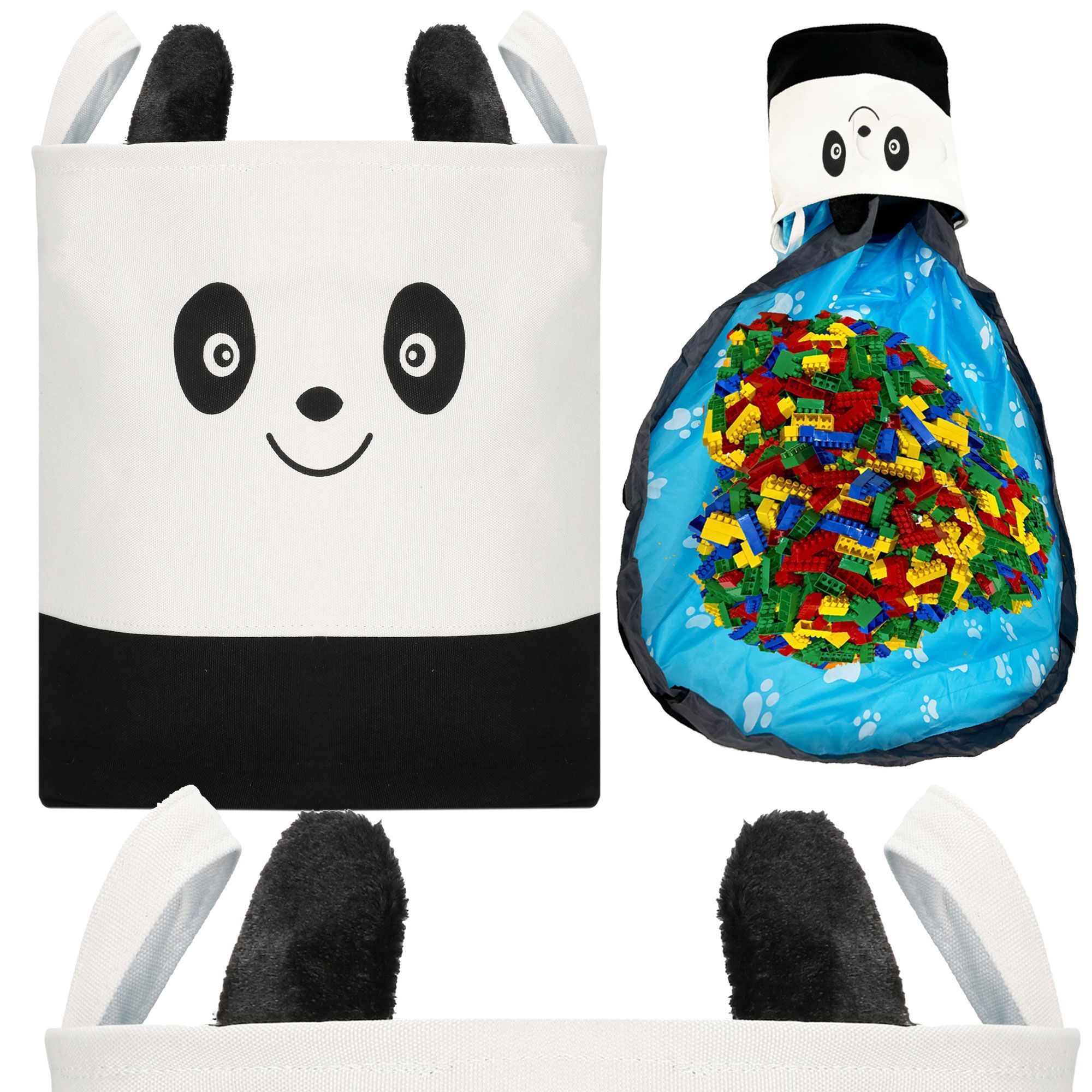 Кошик для зберігання з килимком Springos 34 л текстильний для іграшок та аксесуарів HA0134