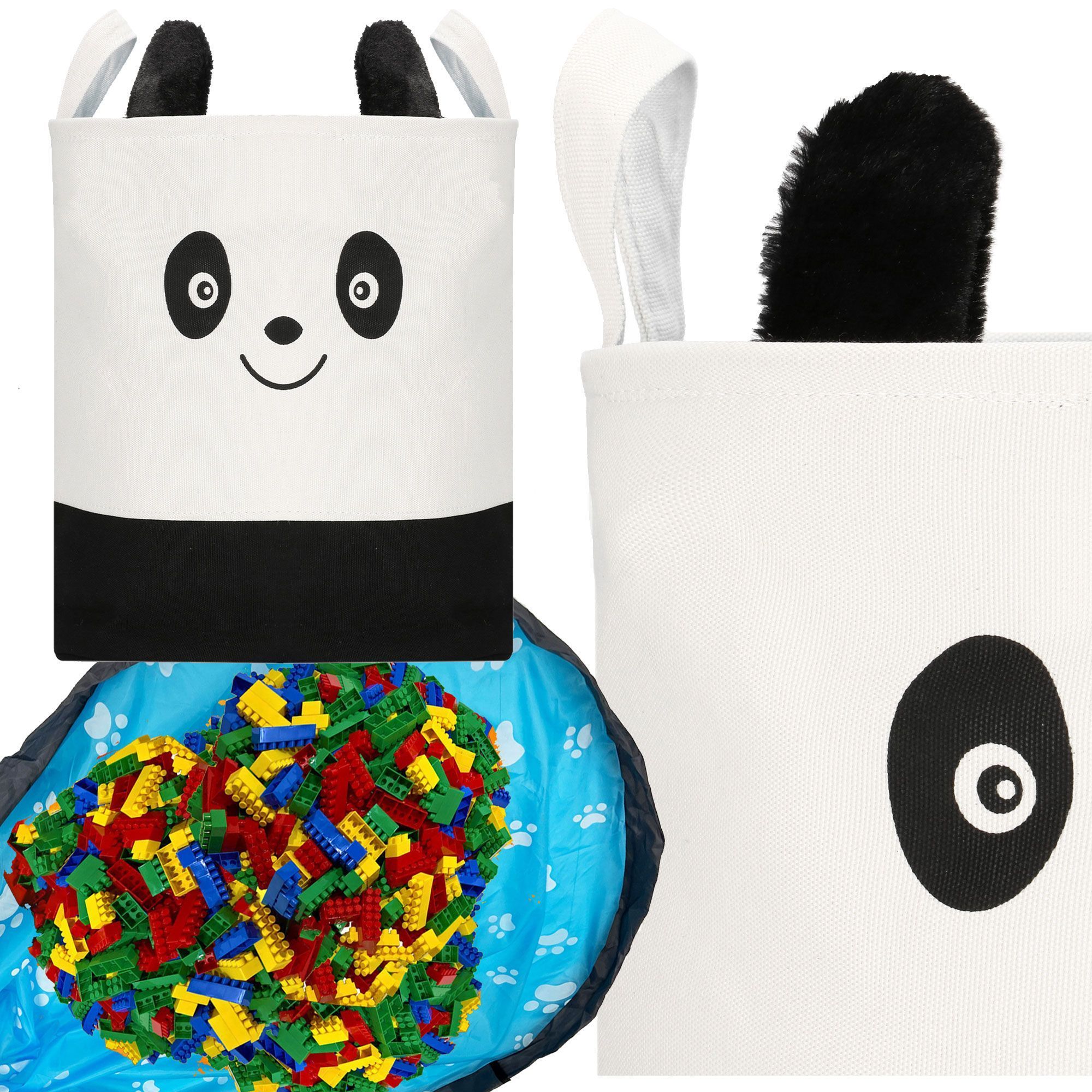 Кошик для зберігання з килимком Springos 34 л текстильний для іграшок та аксесуарів HA0134