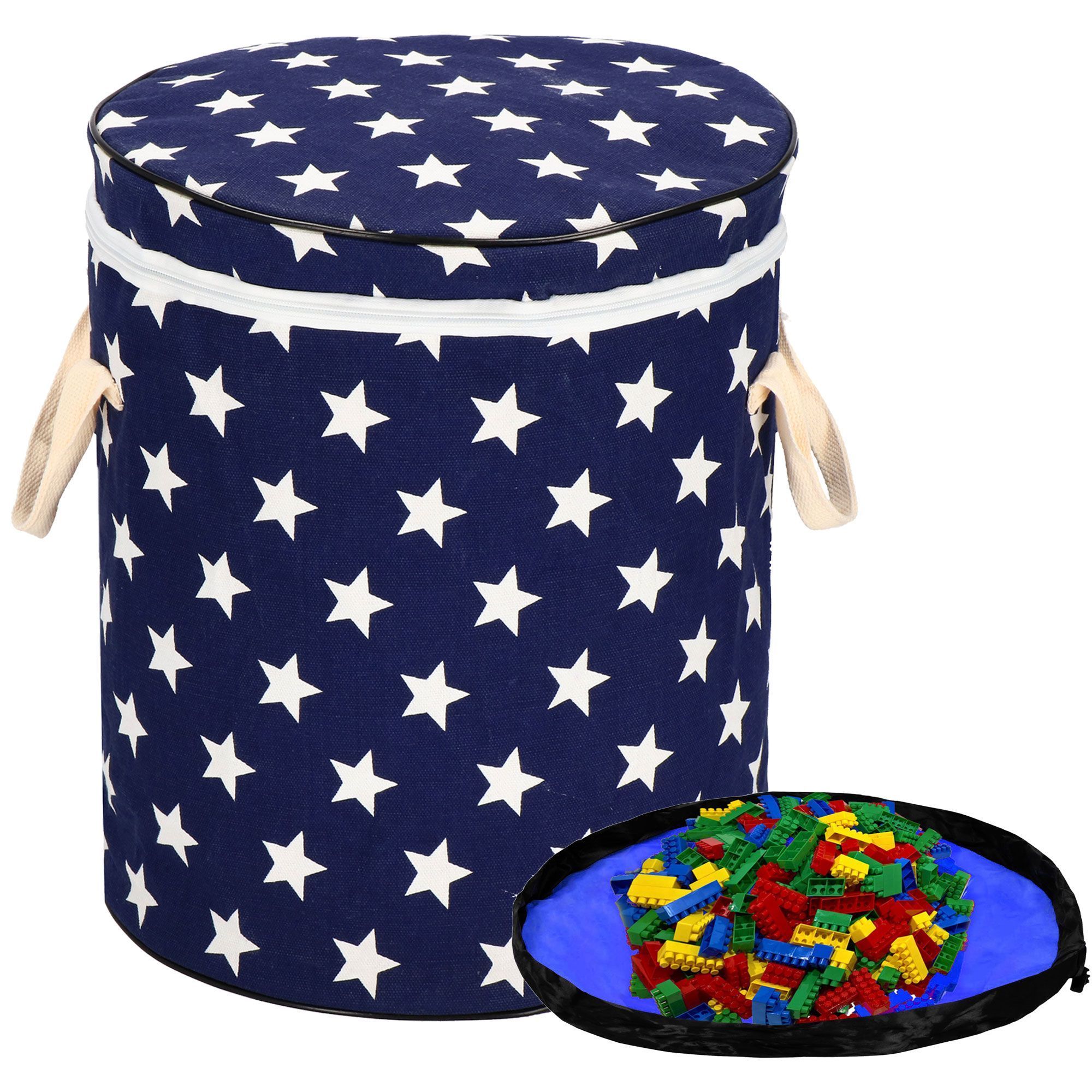 Кошик для зберігання з килимком Springos 38 л текстильний для іграшок та аксесуарів HA0135