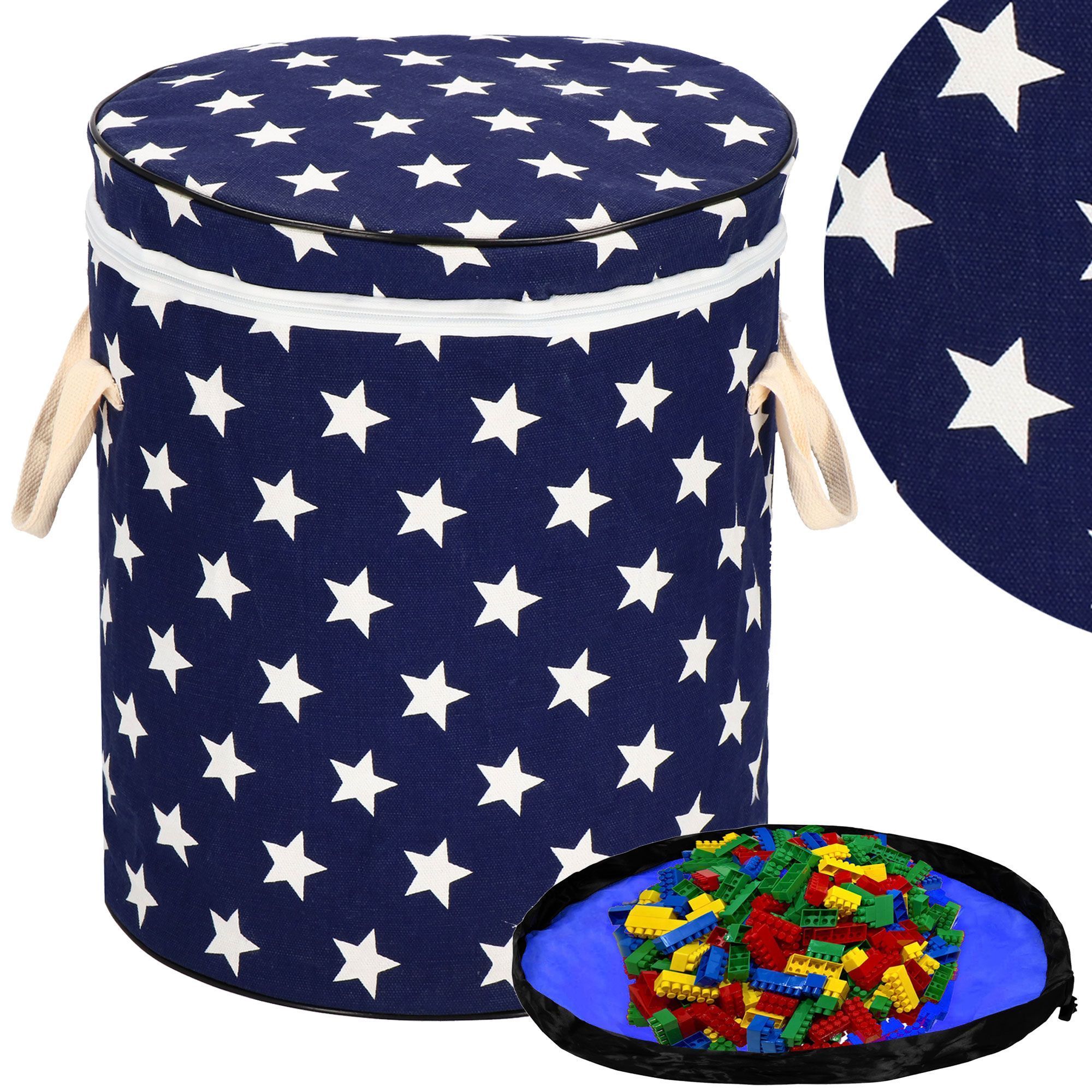 Кошик для зберігання з килимком Springos 38 л текстильний для іграшок та аксесуарів HA0135