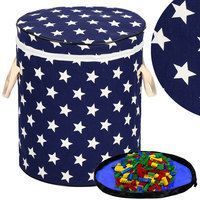 Кошик для зберігання з килимком Springos 38 л текстильний для іграшок та аксесуарів HA0135