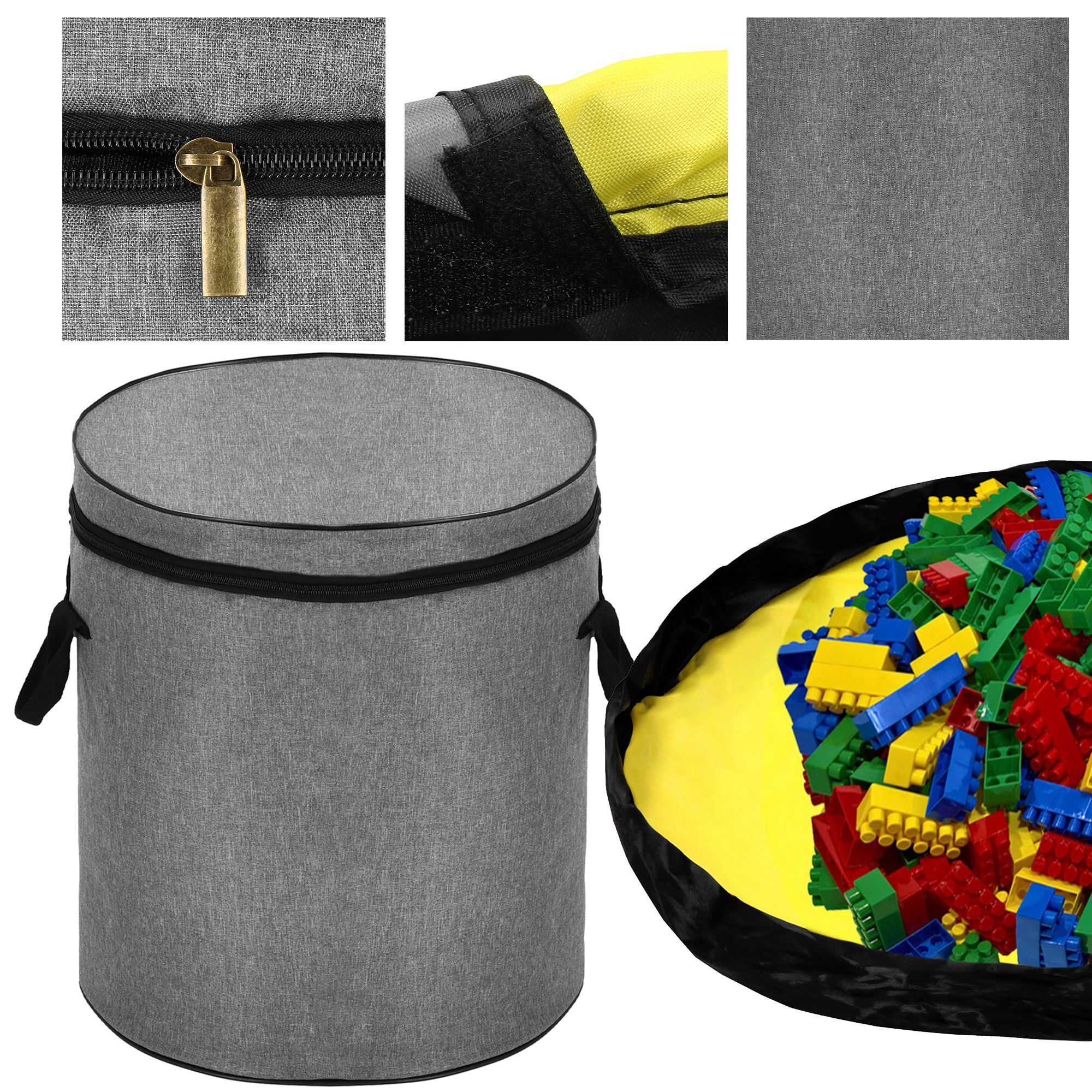 Кошик для зберігання з килимком Springos 38 л текстильний для іграшок та аксесуарів HA0136