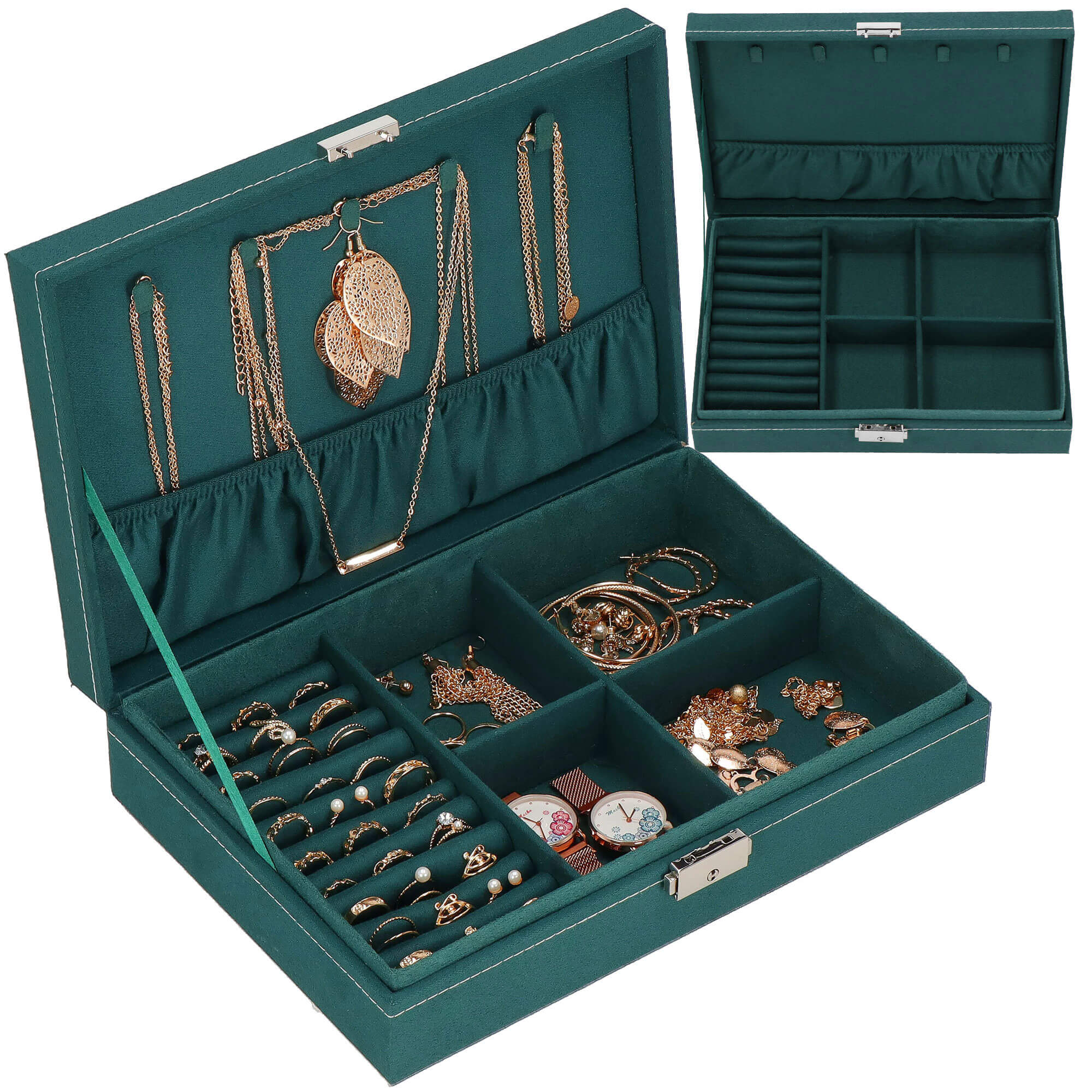 Скринька для прикрас (футляр для біжутерії) Springos 28 x 19.5 x 7 см HA1047