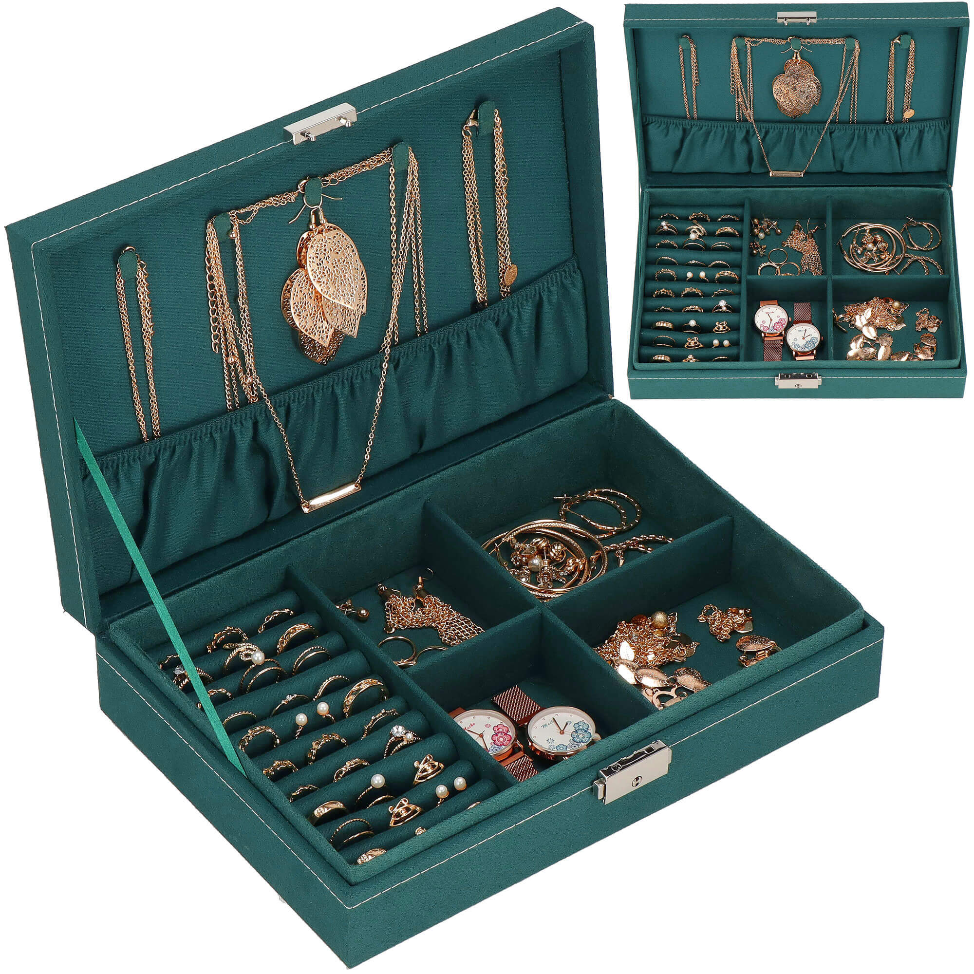 Скринька для прикрас (футляр для біжутерії) Springos 28 x 19.5 x 7 см HA1047