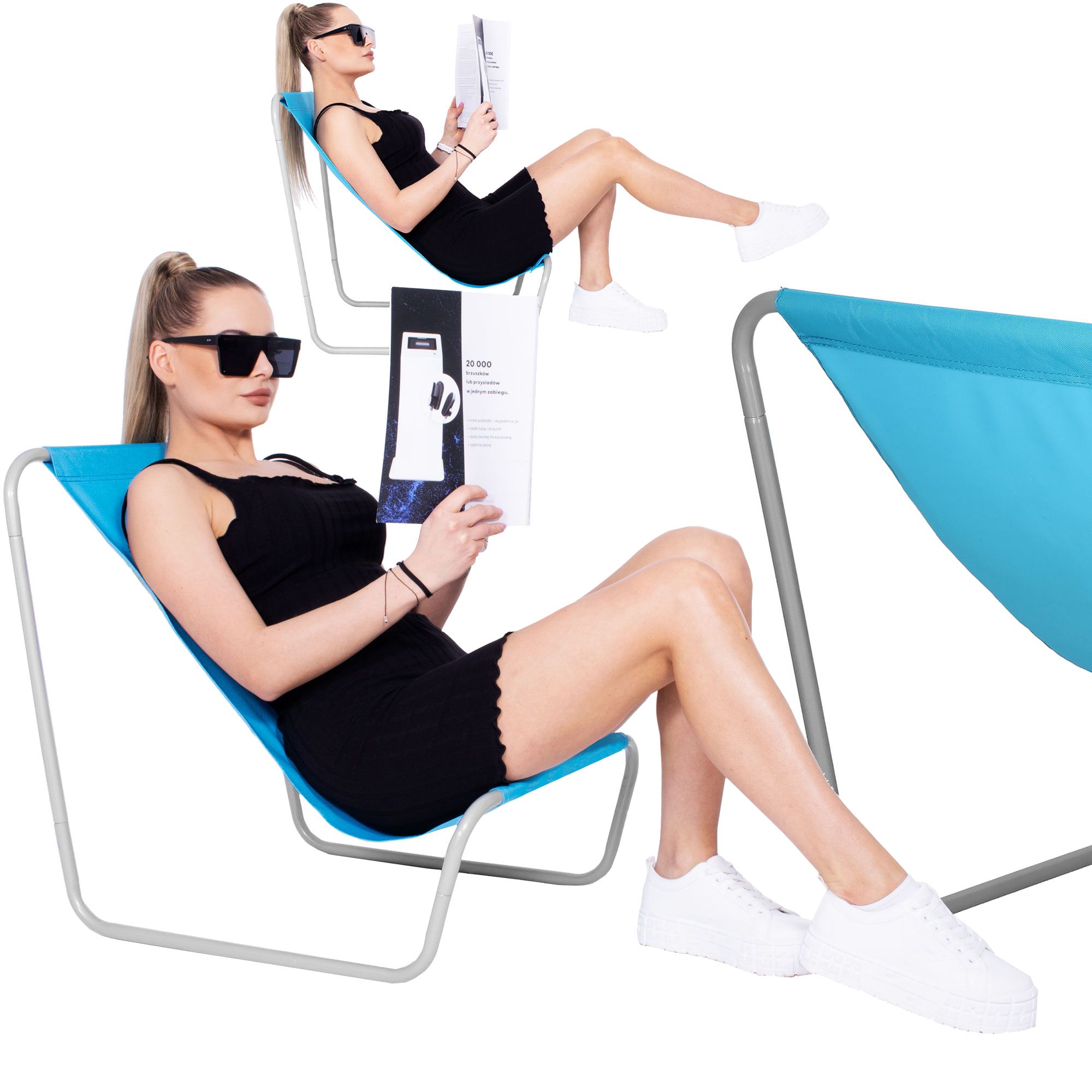 Шезлонг (лежак) для пляжу, тераси та саду Springos GC0026