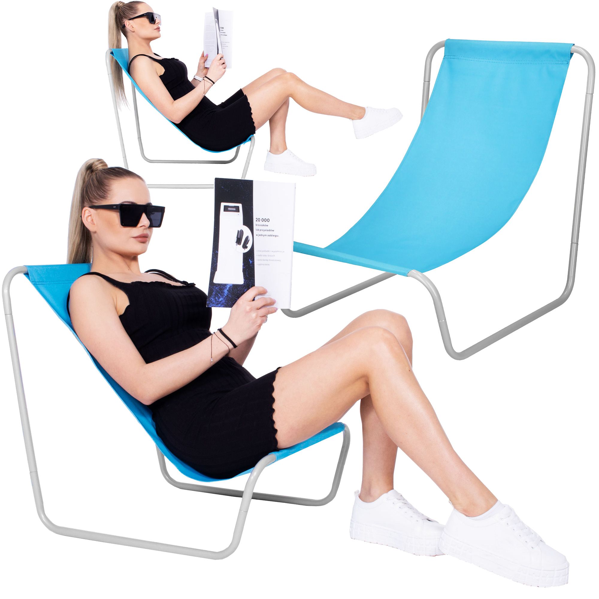 Шезлонг (лежак) для пляжу, тераси та саду Springos GC0026